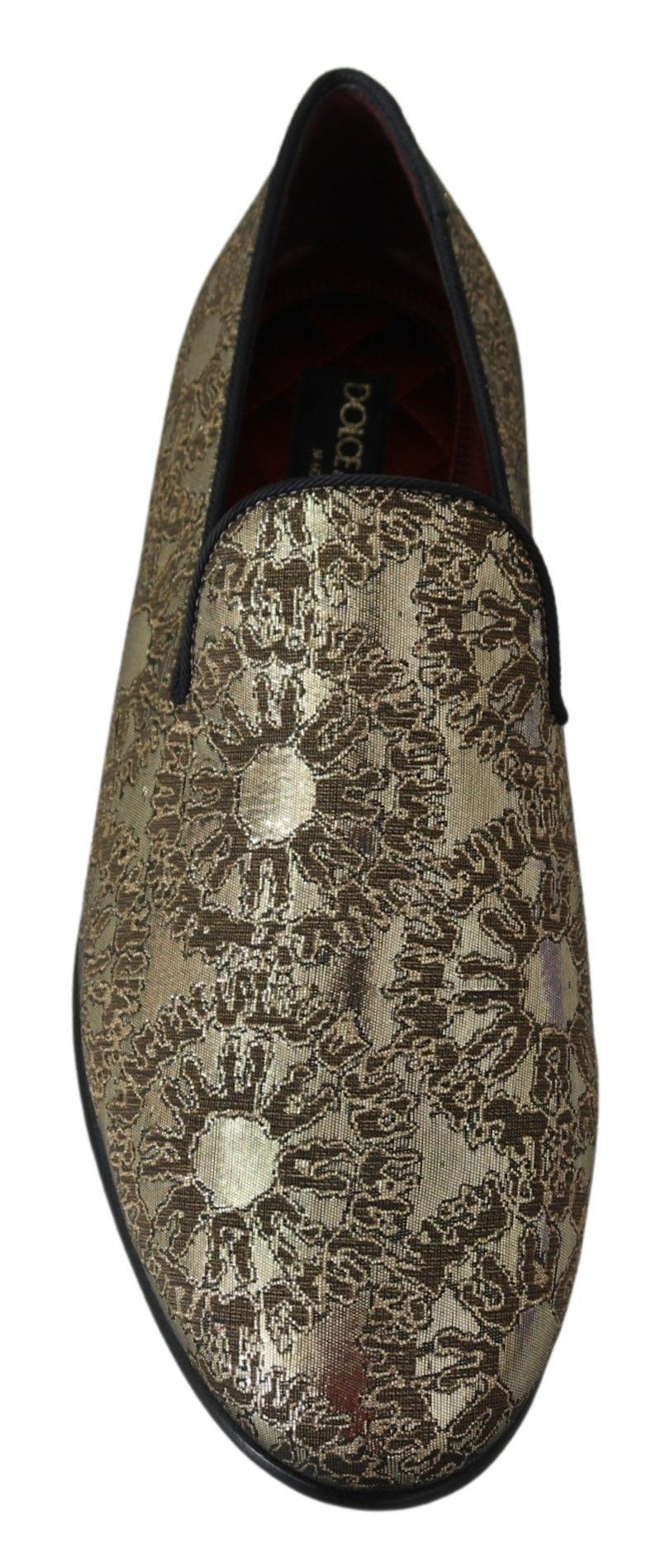 Gouden Jacquard Flats Heren Loafers Schoenen