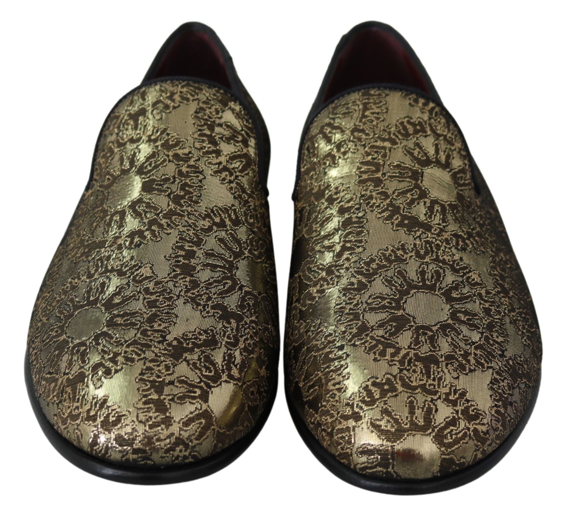 Gouden Jacquard Flats Heren Loafers Schoenen