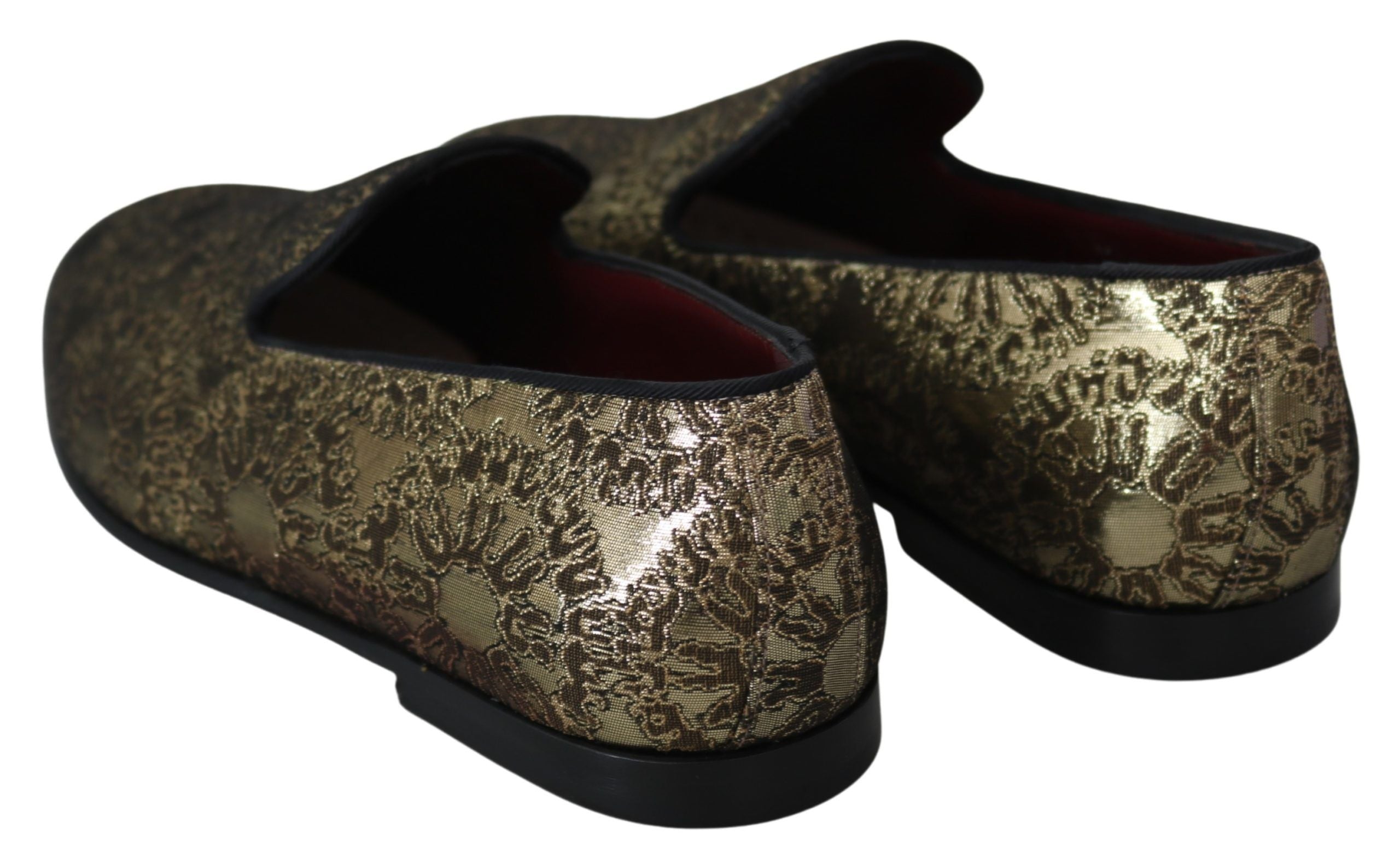 Gouden Jacquard Flats Heren Loafers Schoenen