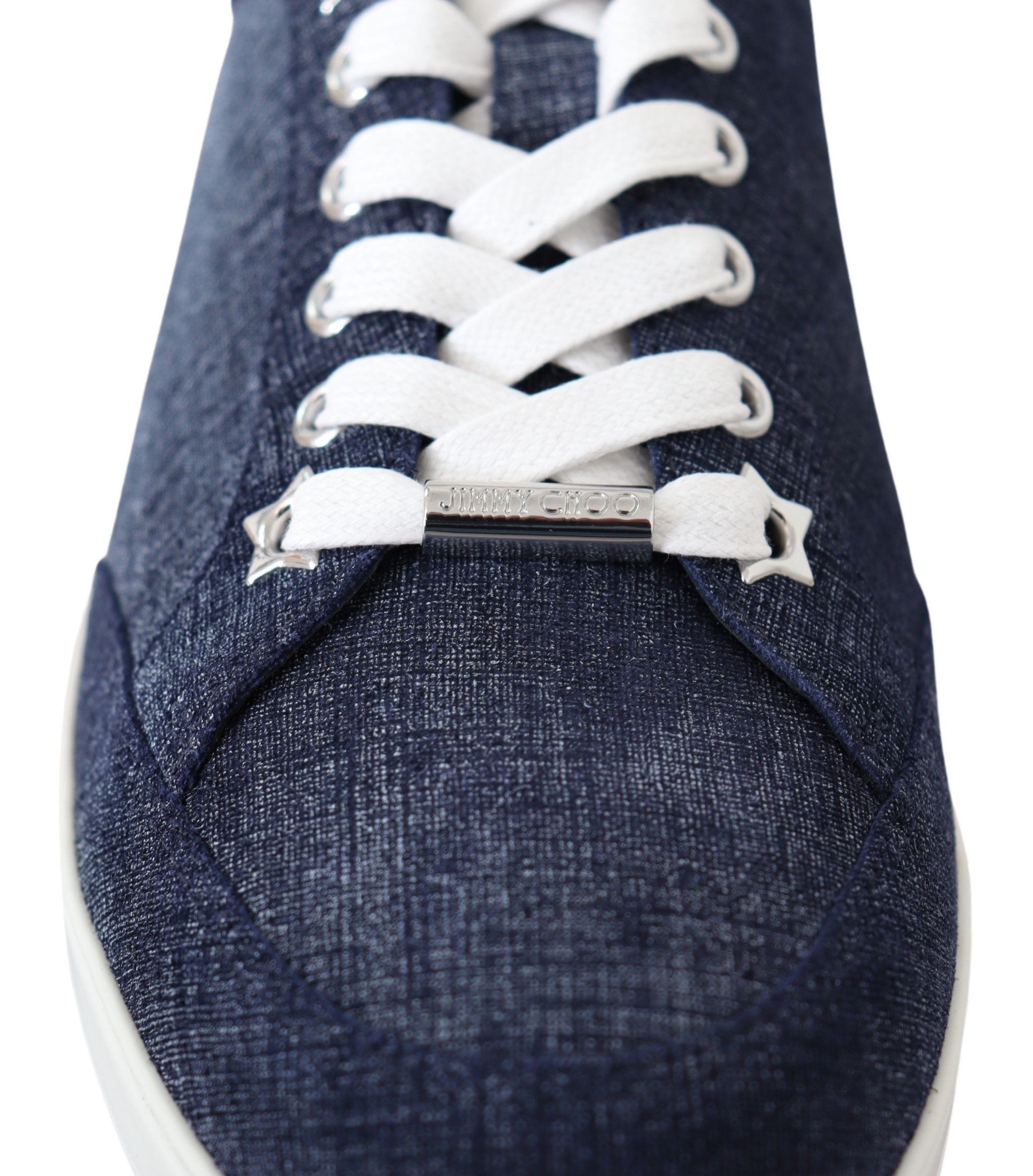 Chique instapsneakers van blauw denimsuède
