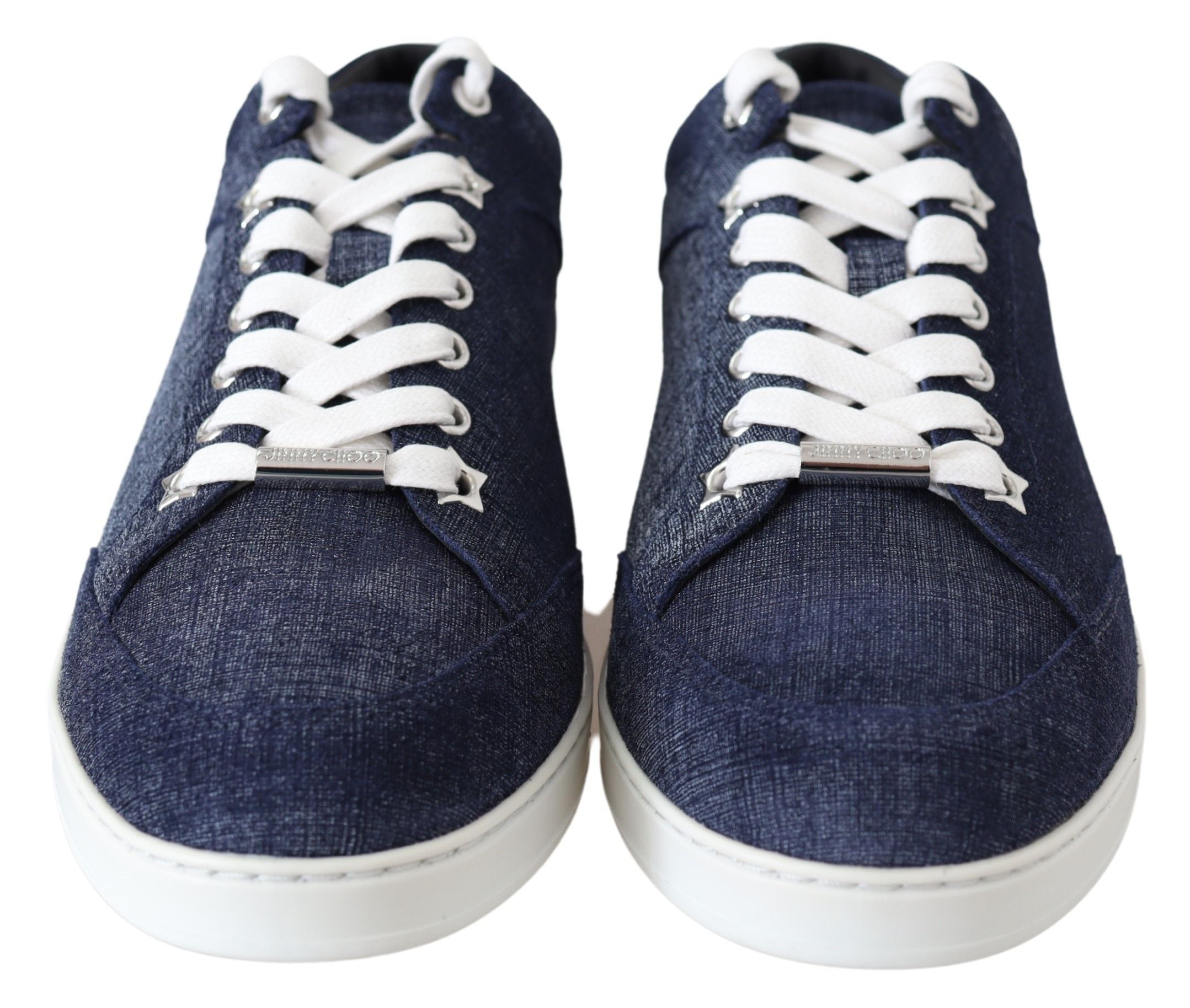 Chique instapsneakers van blauw denimsuède