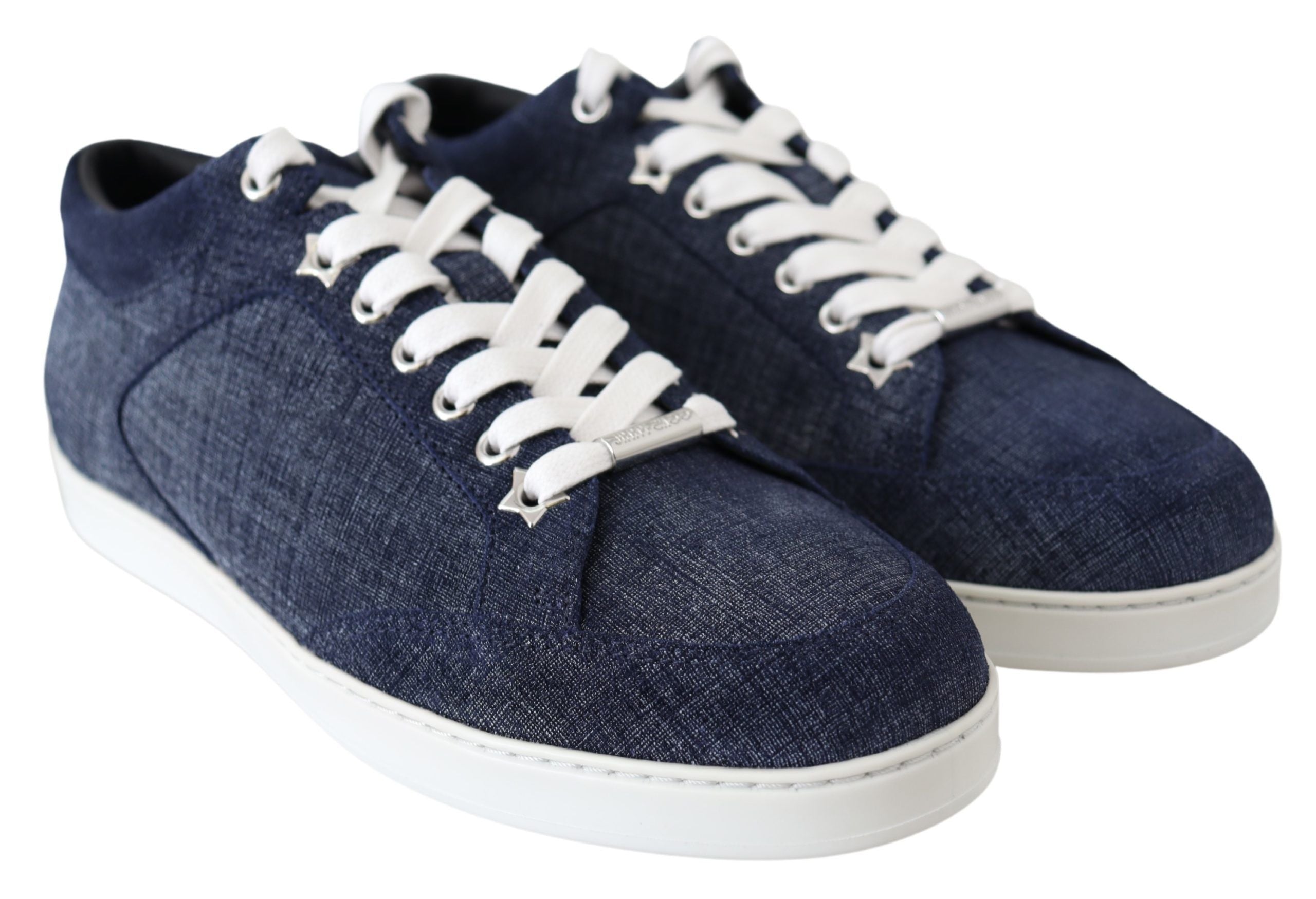 Chique instapsneakers van blauw denimsuède