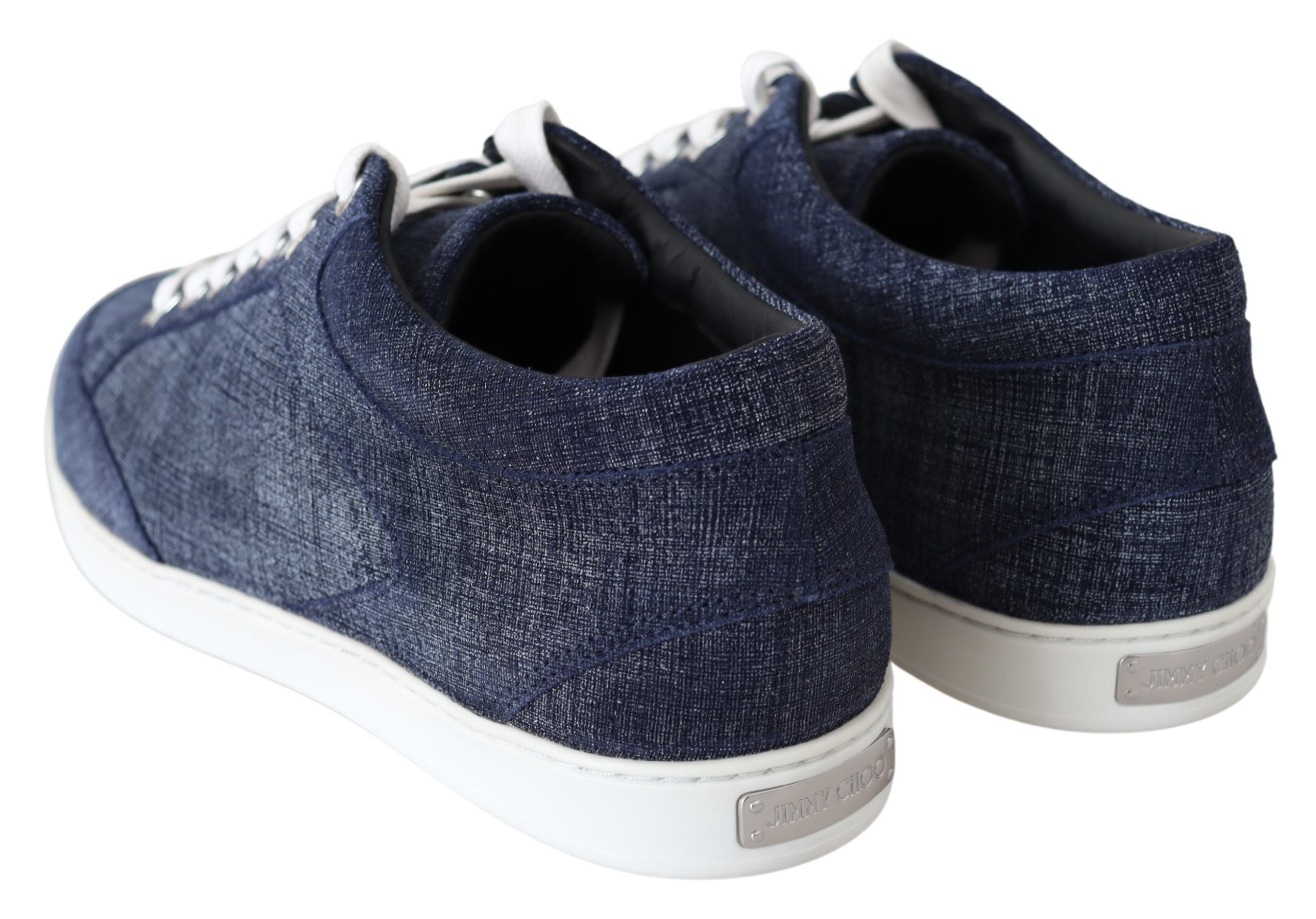 Chique instapsneakers van blauw denimsuède