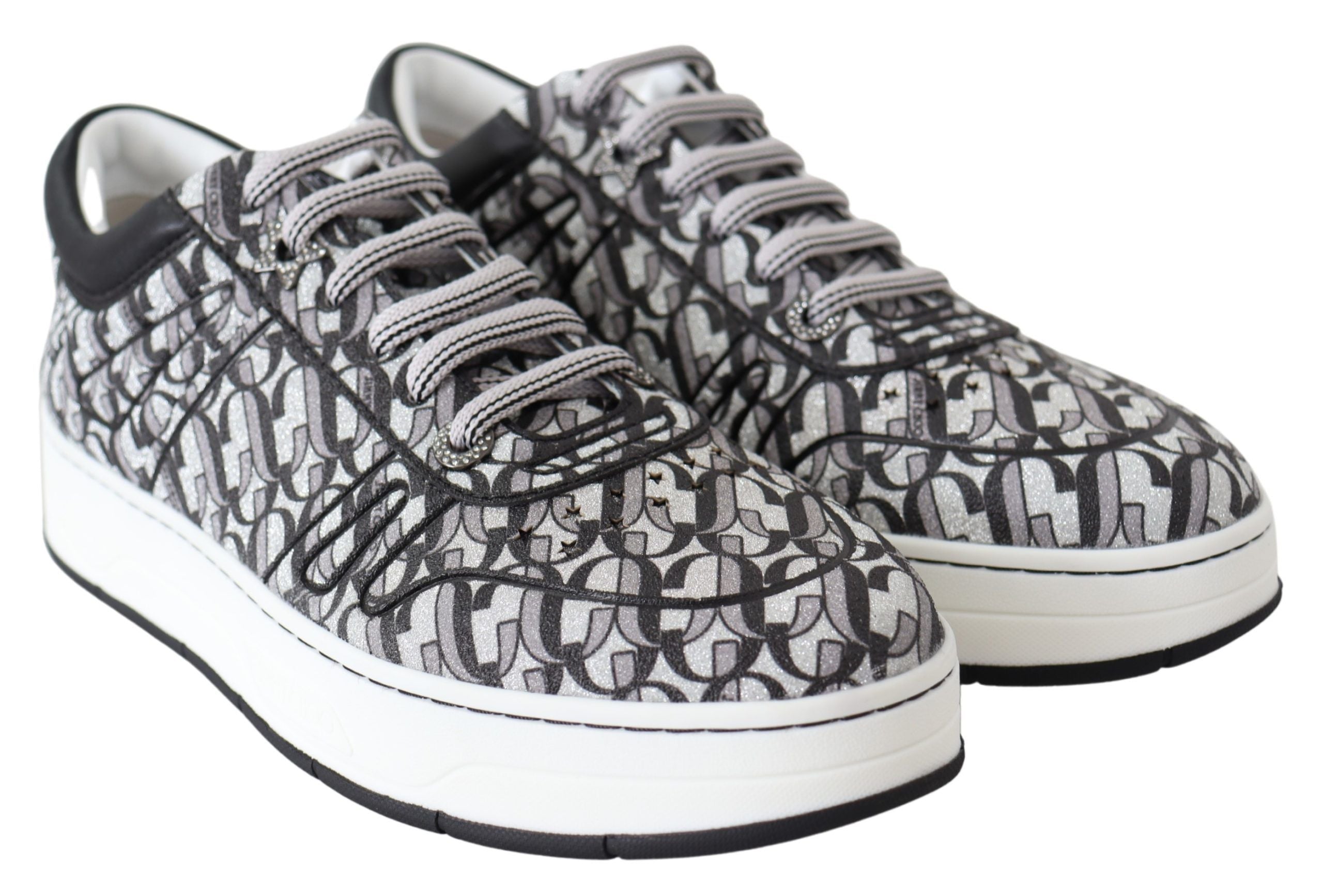 Glinsterende instapsneakers - zilver en zwart