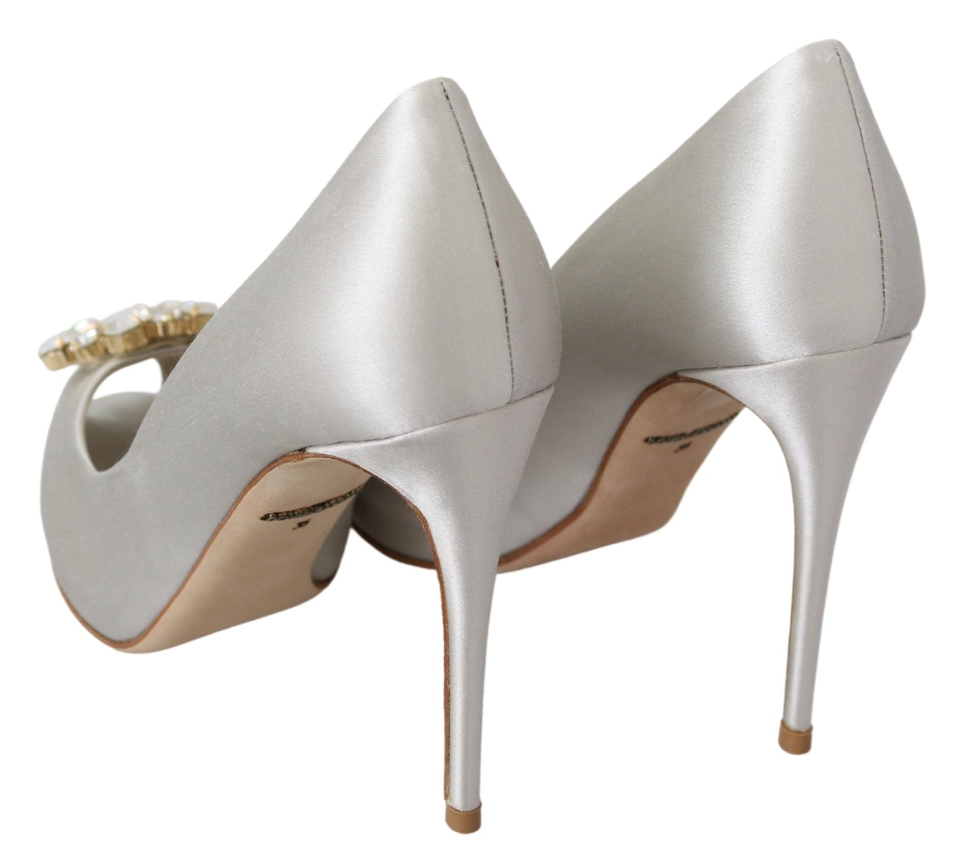 Witte kristallen peep toe hakken satijnen pumps schoenen