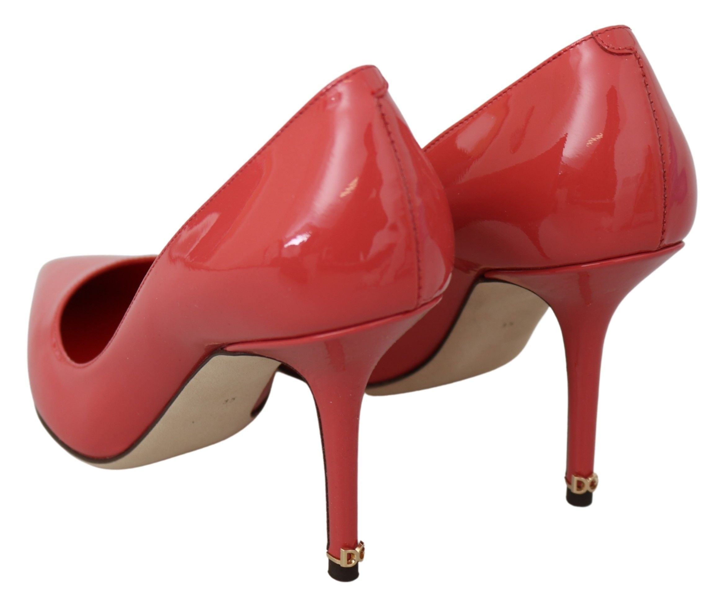 Donkerroze lakleren pumps met hak