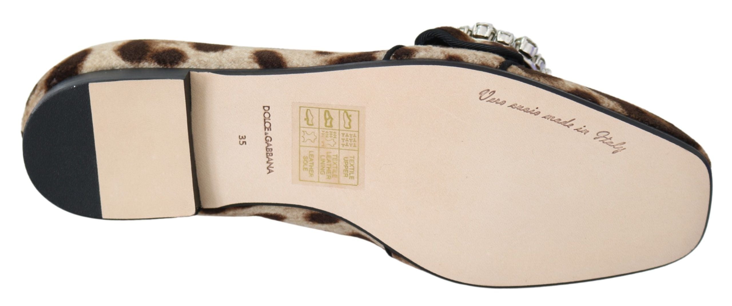 Bruine luipaardprint kristallen loafers flats schoenen