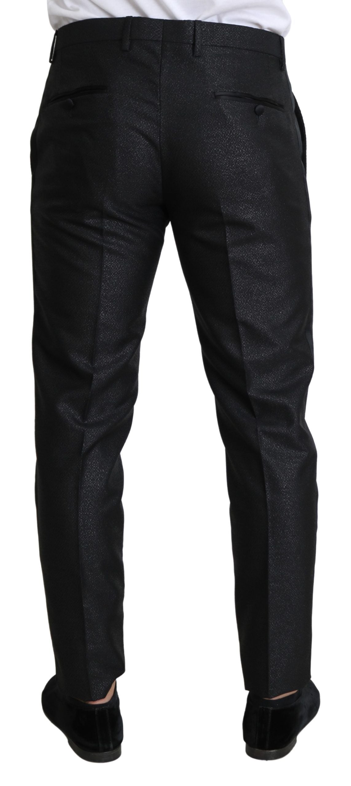Zwarte metallic skinny broekjurk