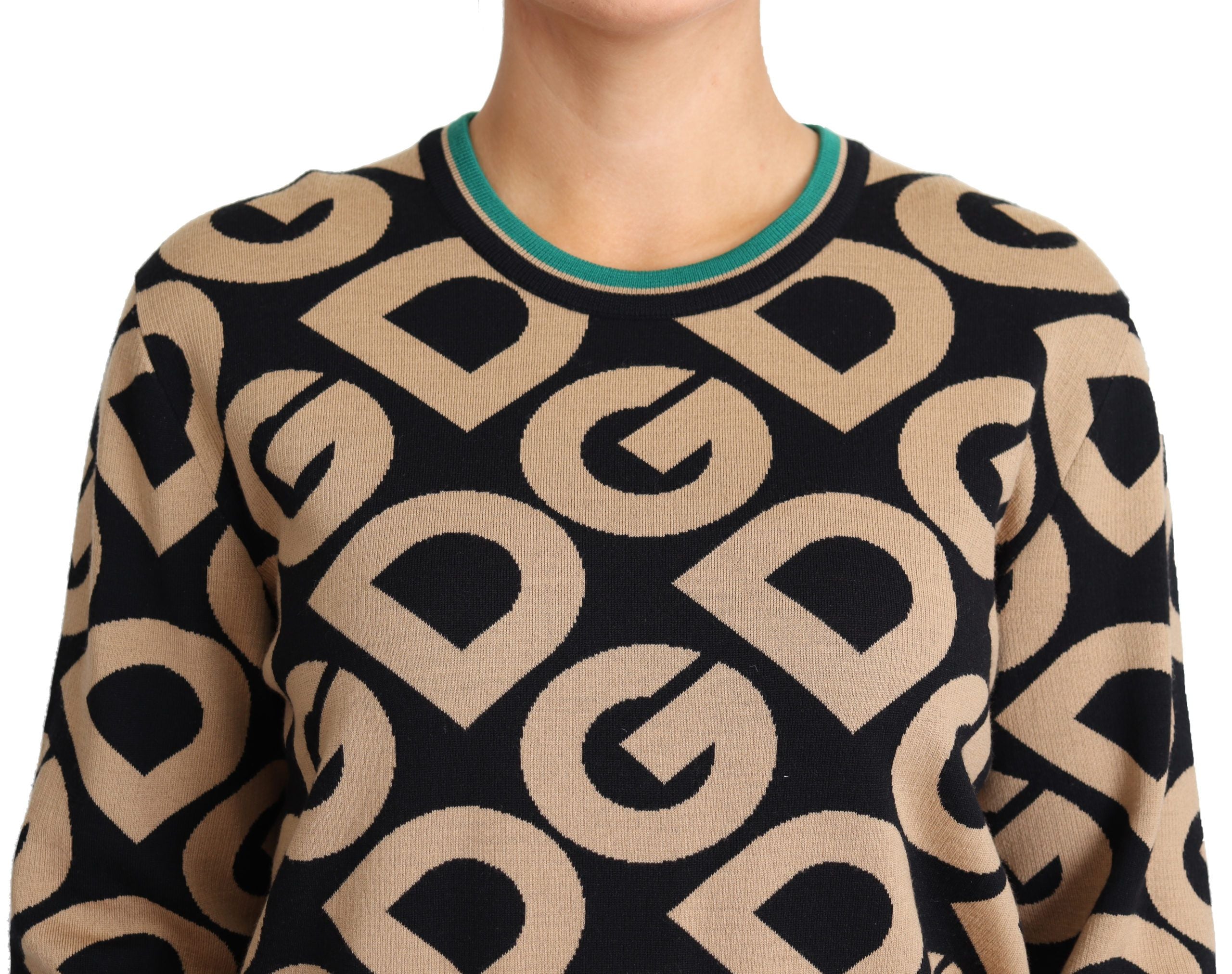 Multicolor DG Mania wollen trui met ronde hals