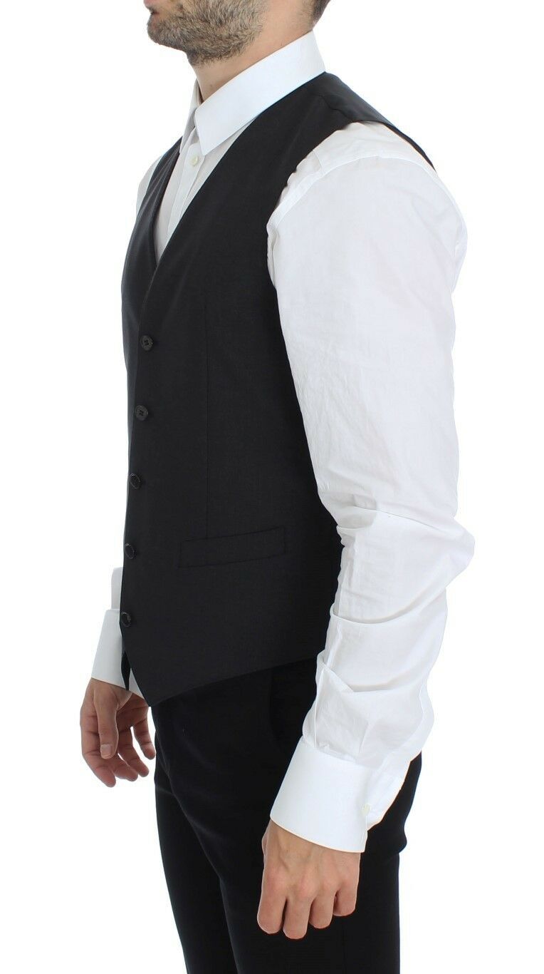 Grijze wollen stretchjurk blazer vest