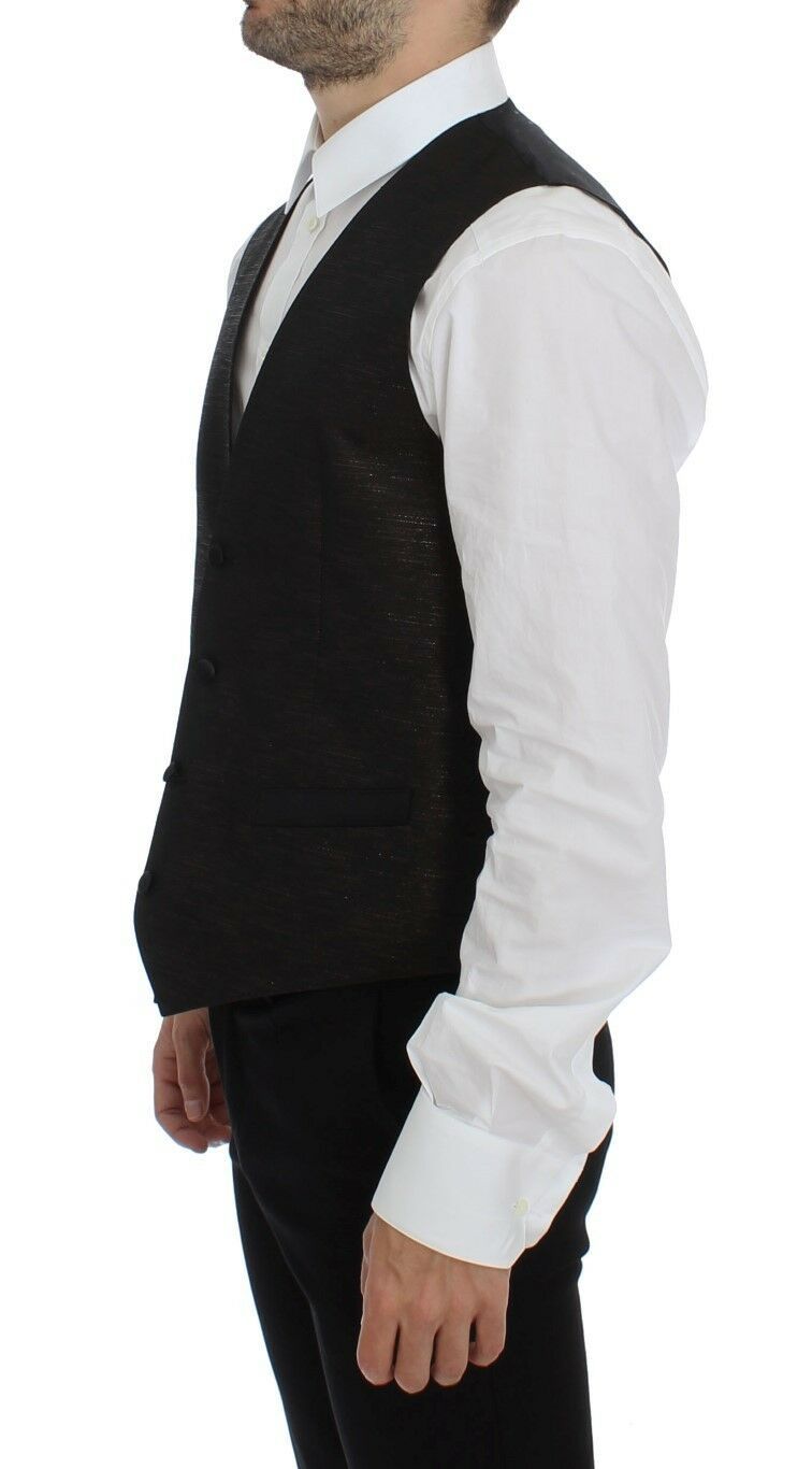 Zwarte wollen logojurk gilet
