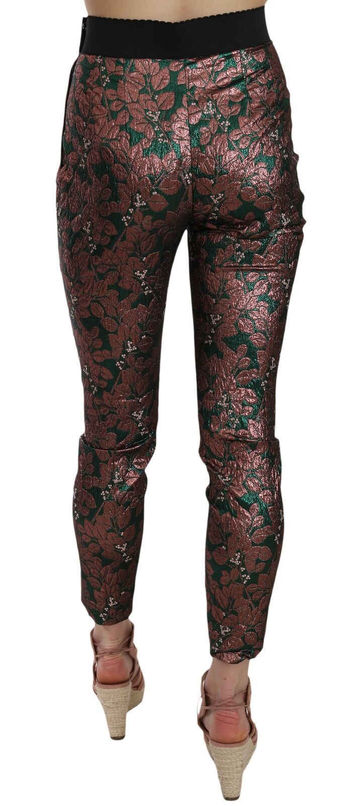 Multicolor Iriserende Brokaat Jacquard Broek Crop Broek