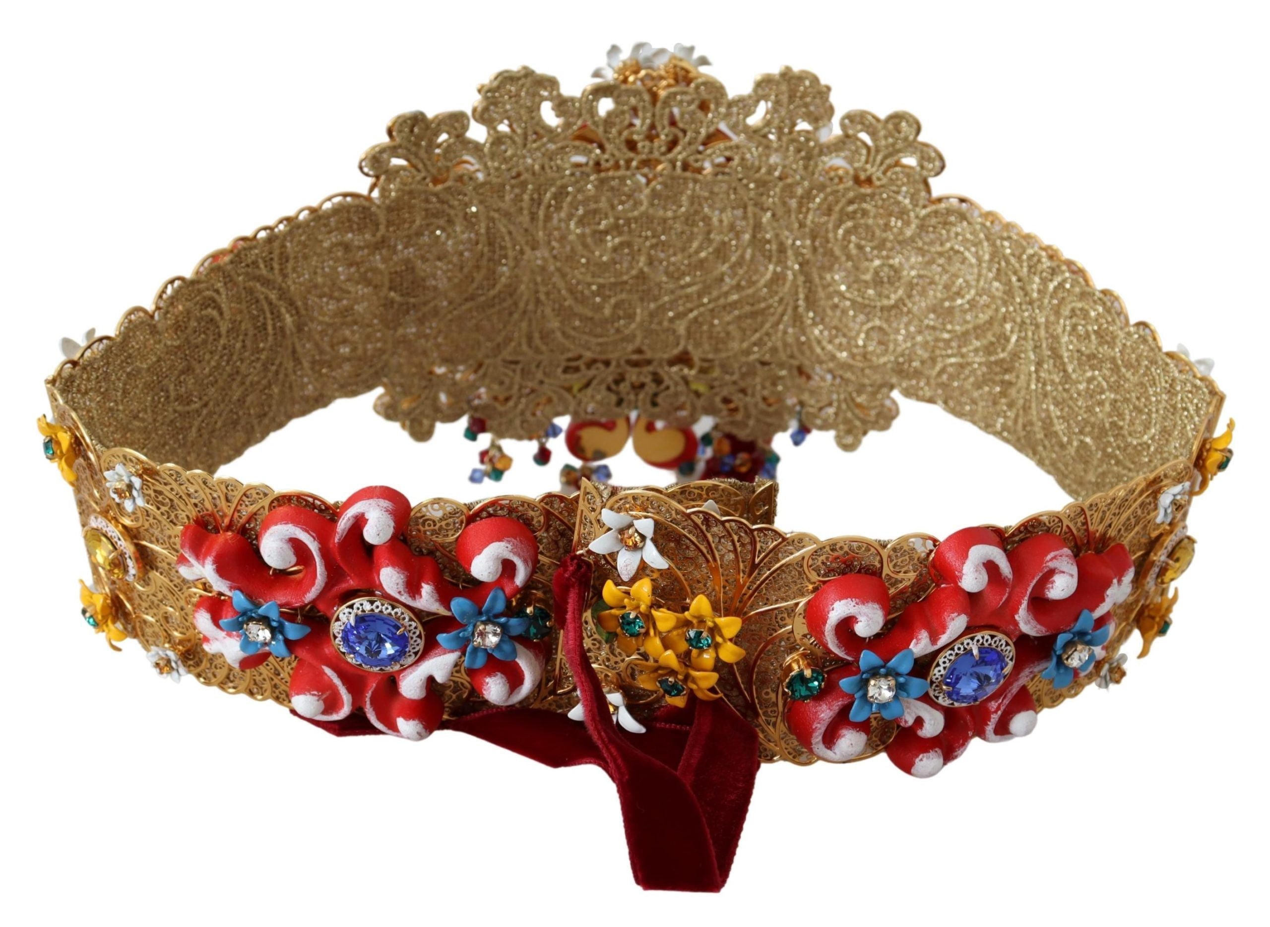 Versierde bloemenkristal brede taille carretto riem