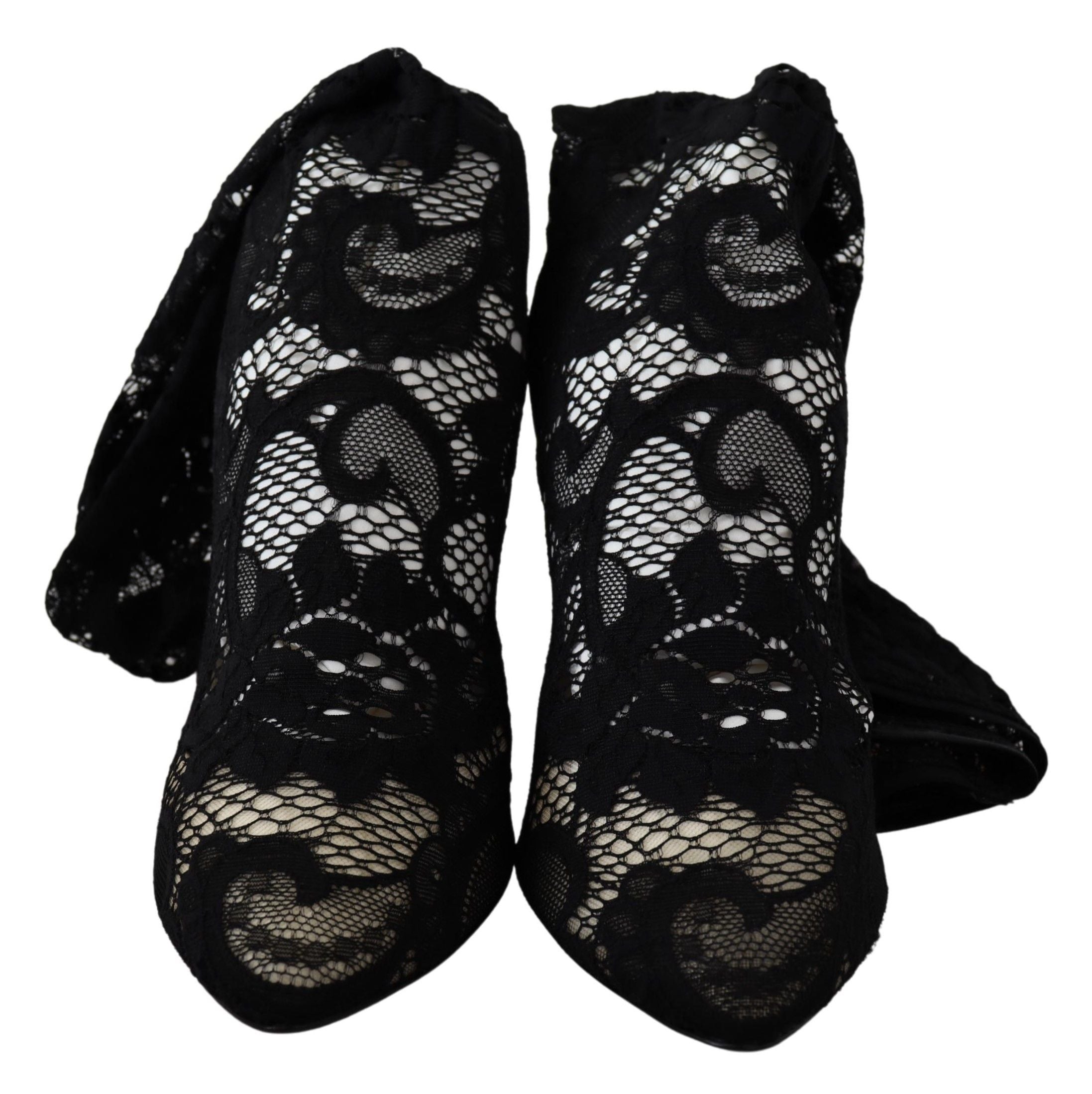 Zwarte Taormina kant sokken laarzen schoenen pumps