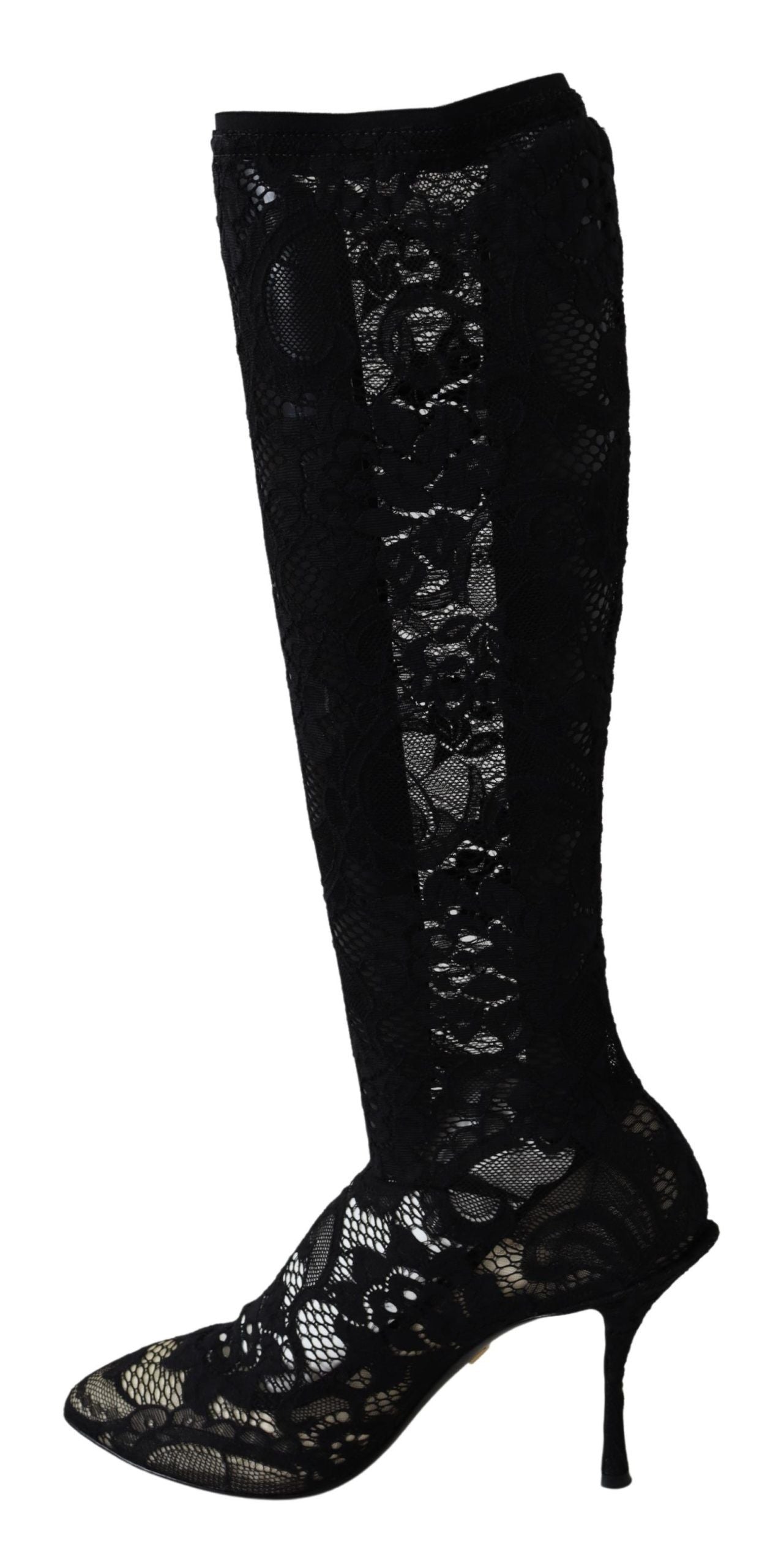 Zwarte Taormina kant sokken laarzen schoenen pumps