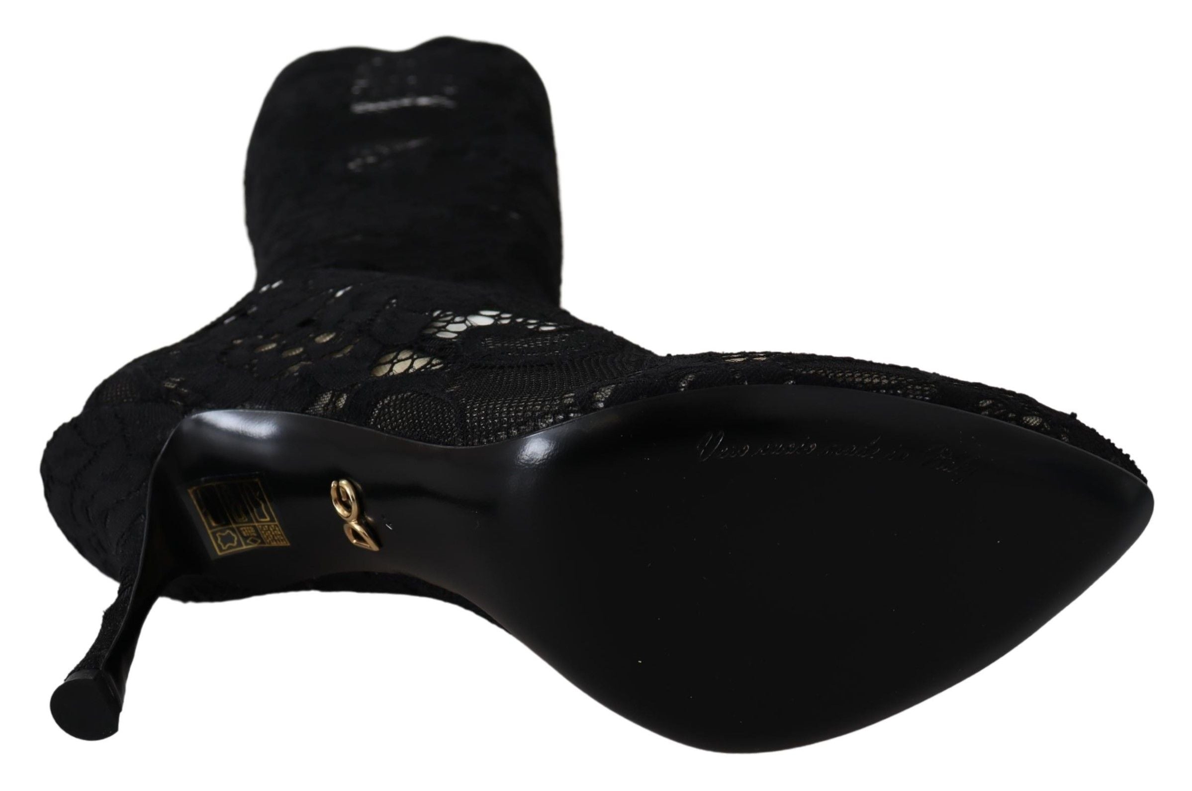 Zwarte Taormina kant sokken laarzen schoenen pumps