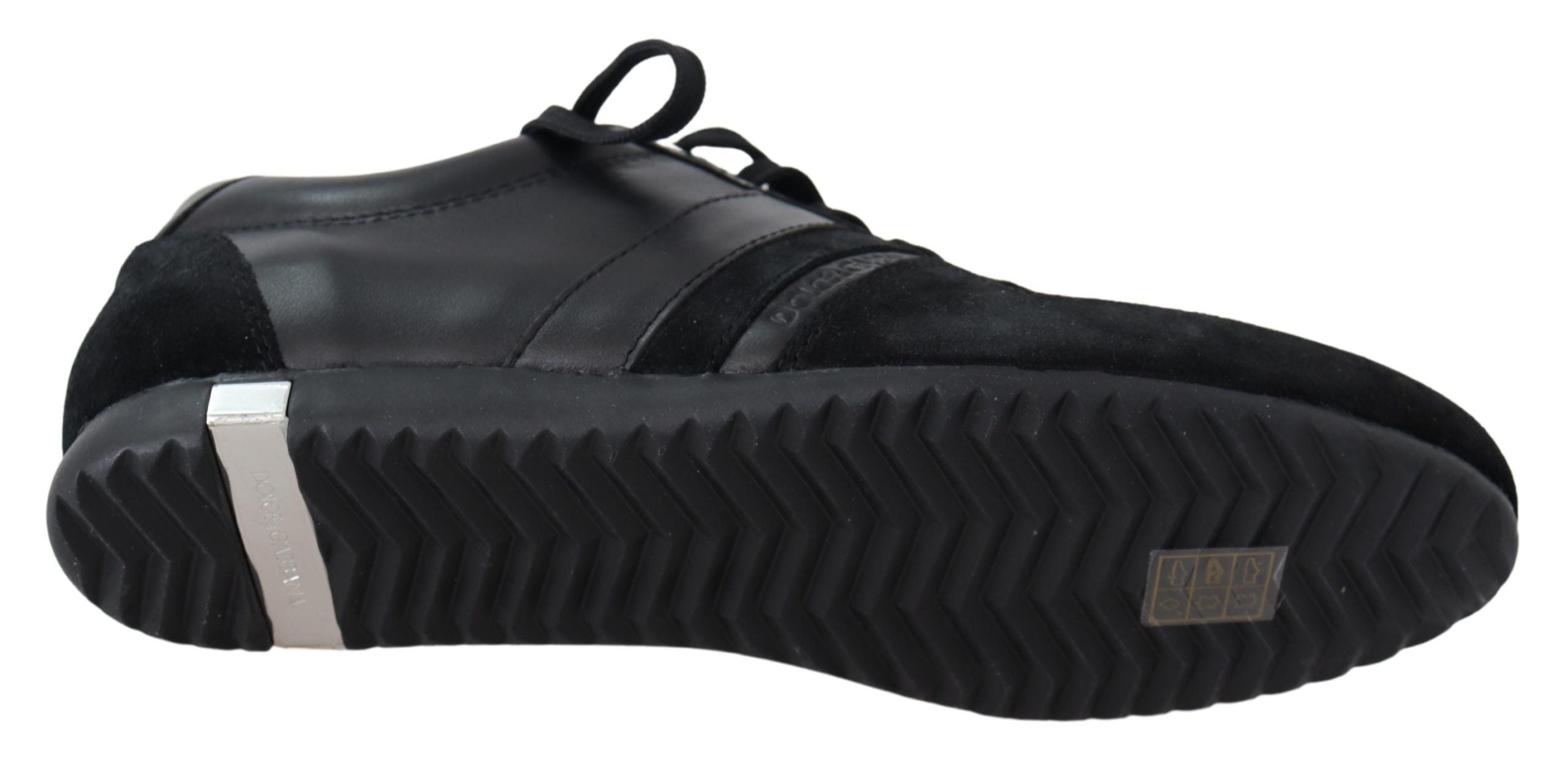 Zwarte logo leren casual sneakers