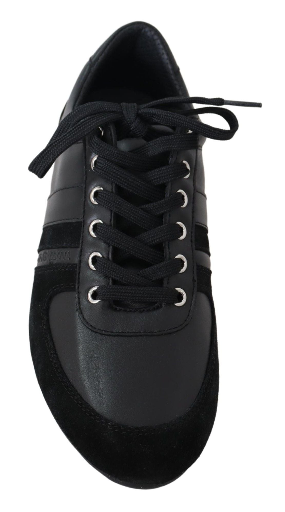 Zwarte logo leren casual sneakers