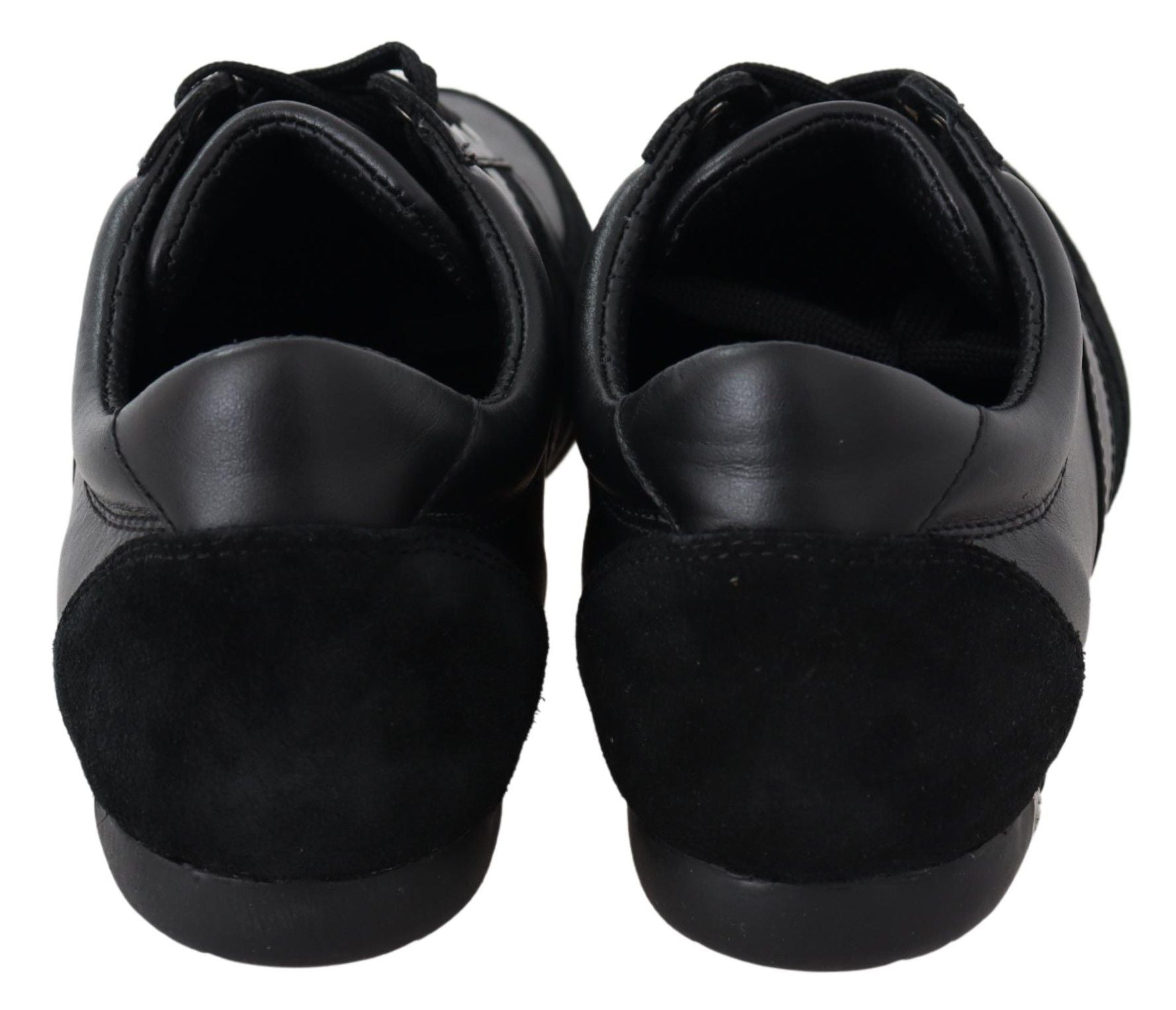 Zwarte logo leren casual sneakers