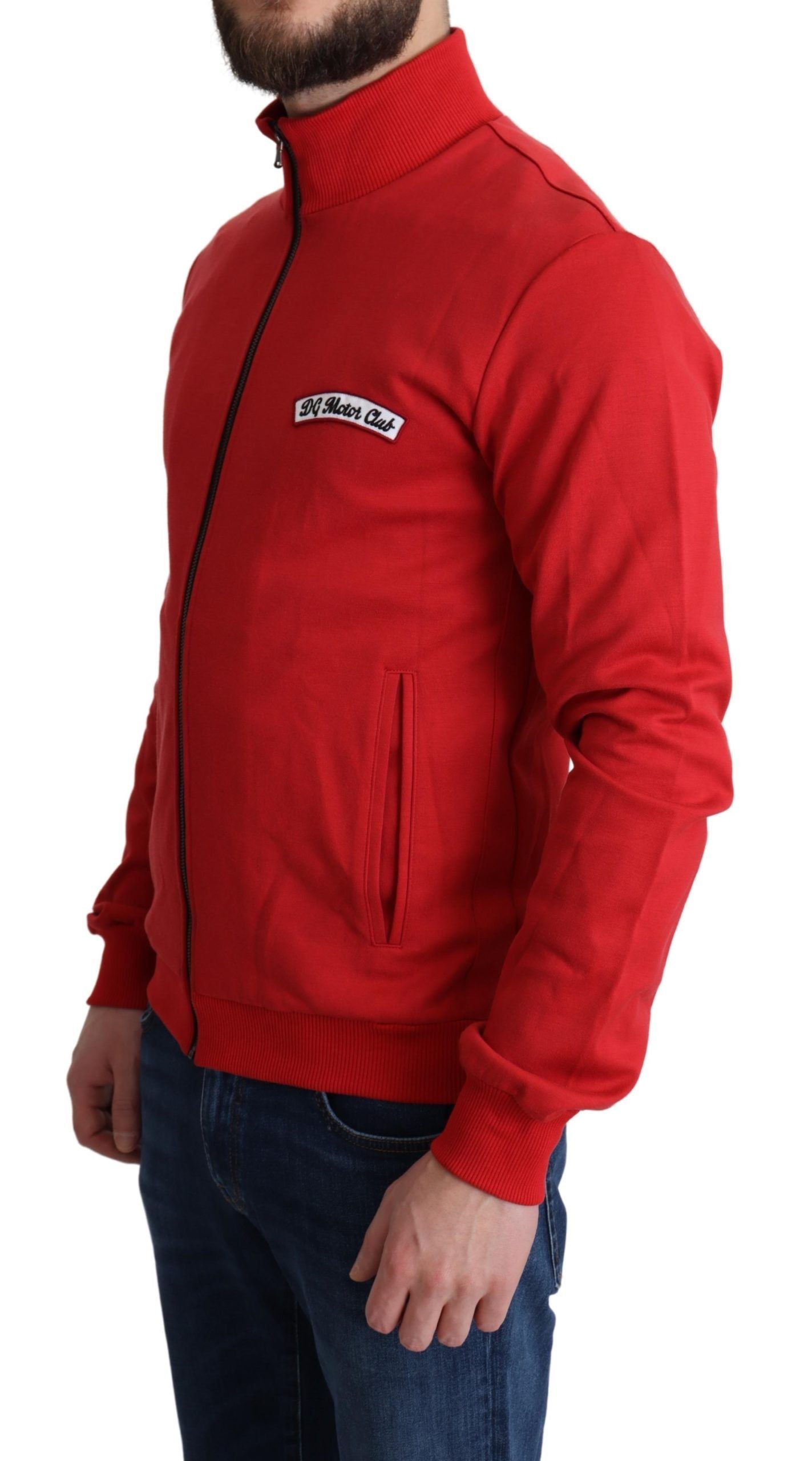 Rode DG Motor Club Cardigan Trui met Rits