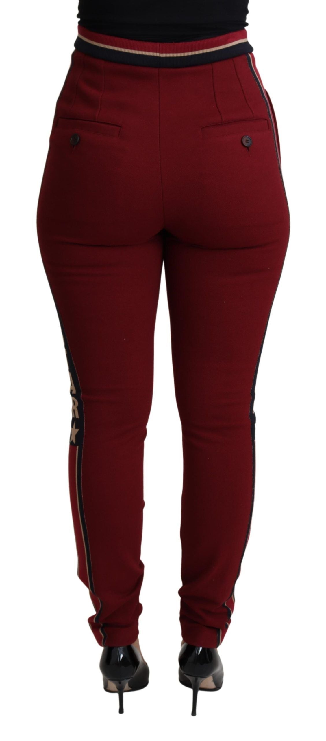 Rode DG Star Striped Skinny Katoenen Broek