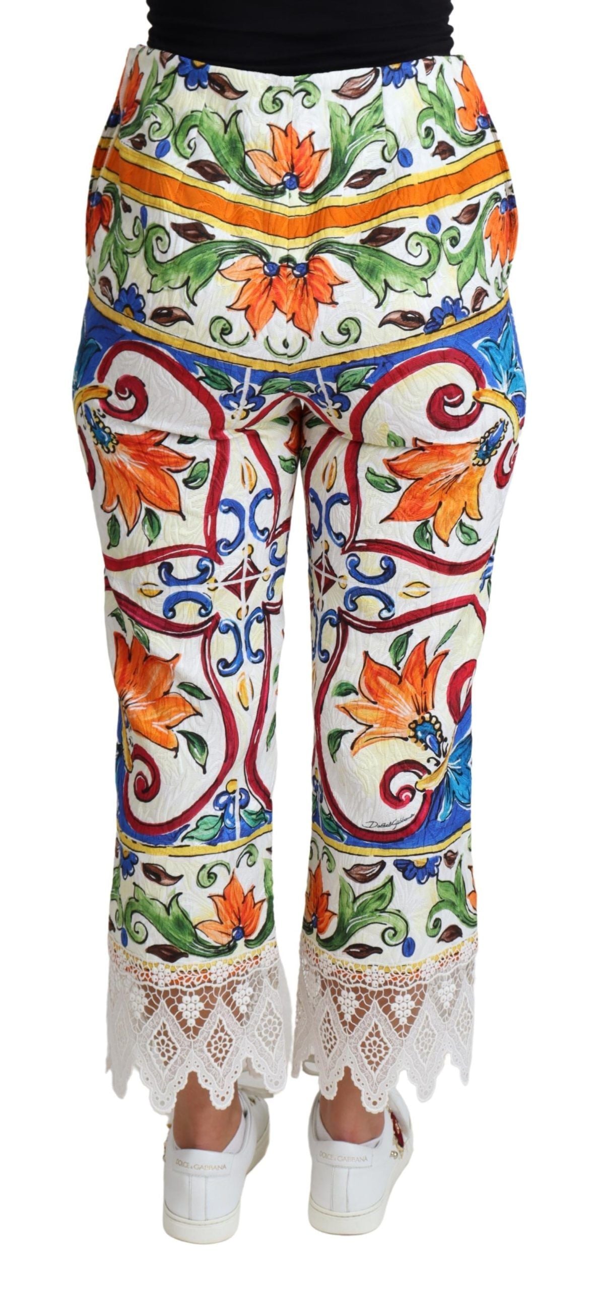 Multicolor Majolica Print Broek Katoenen Broek