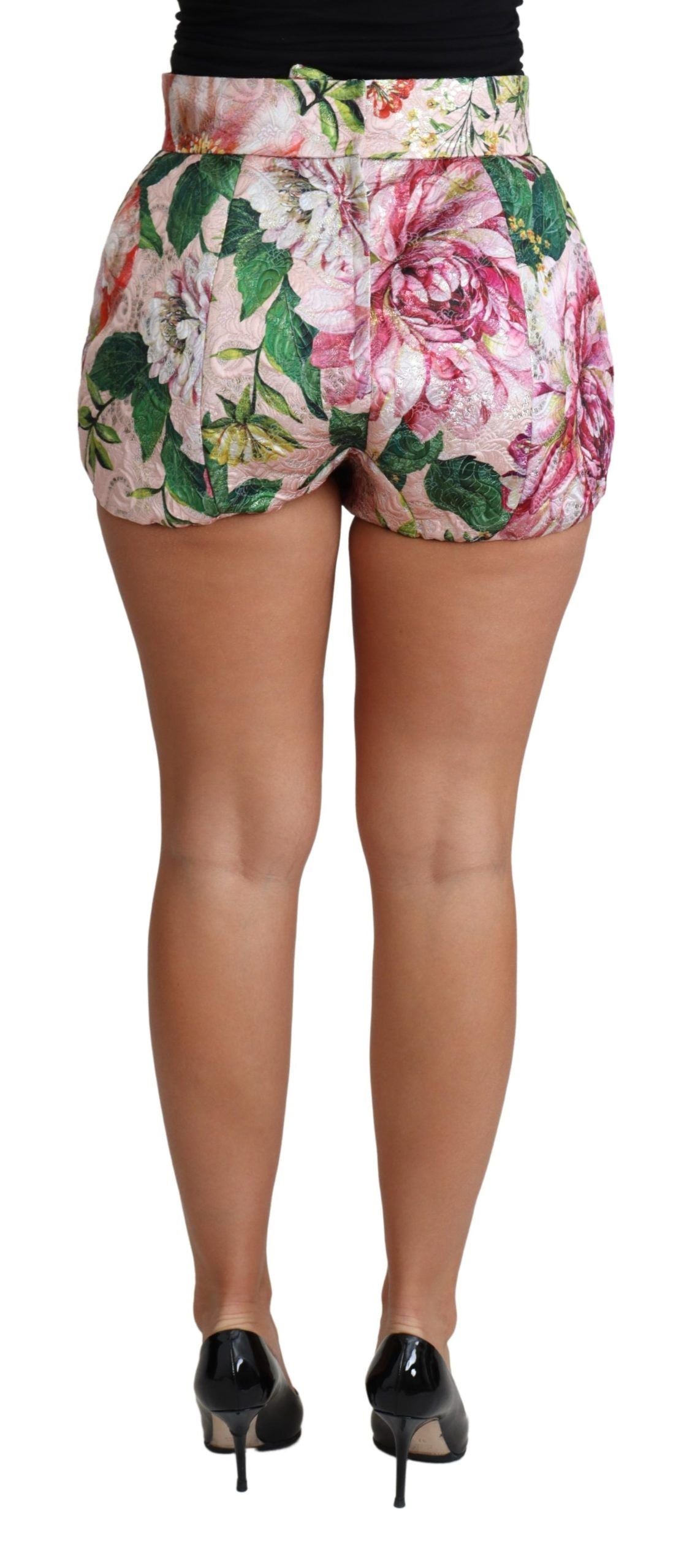 Roze katoenen hotpants met bloemenprint