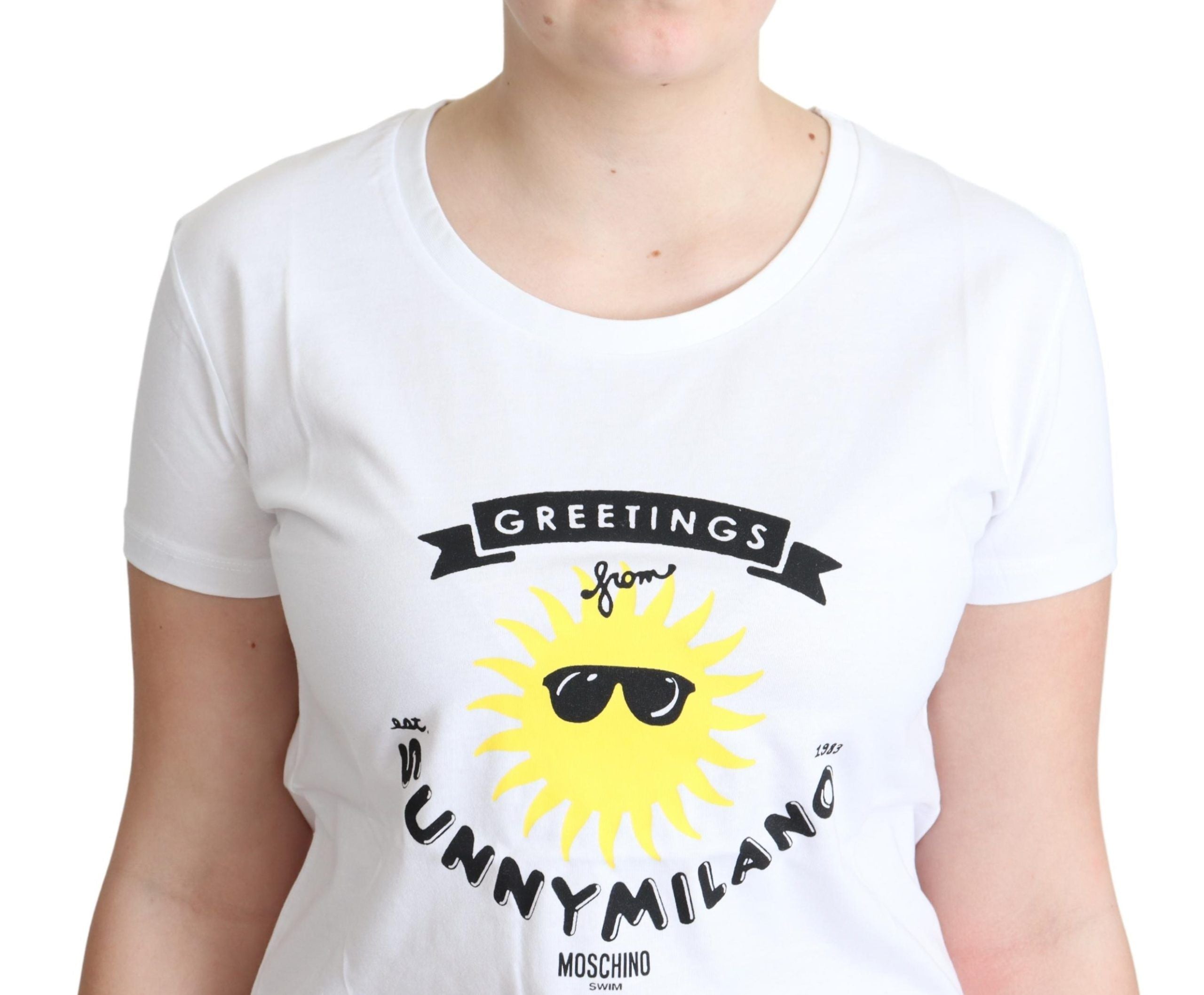 Wit katoenen Sunny Milano-print T-shirt