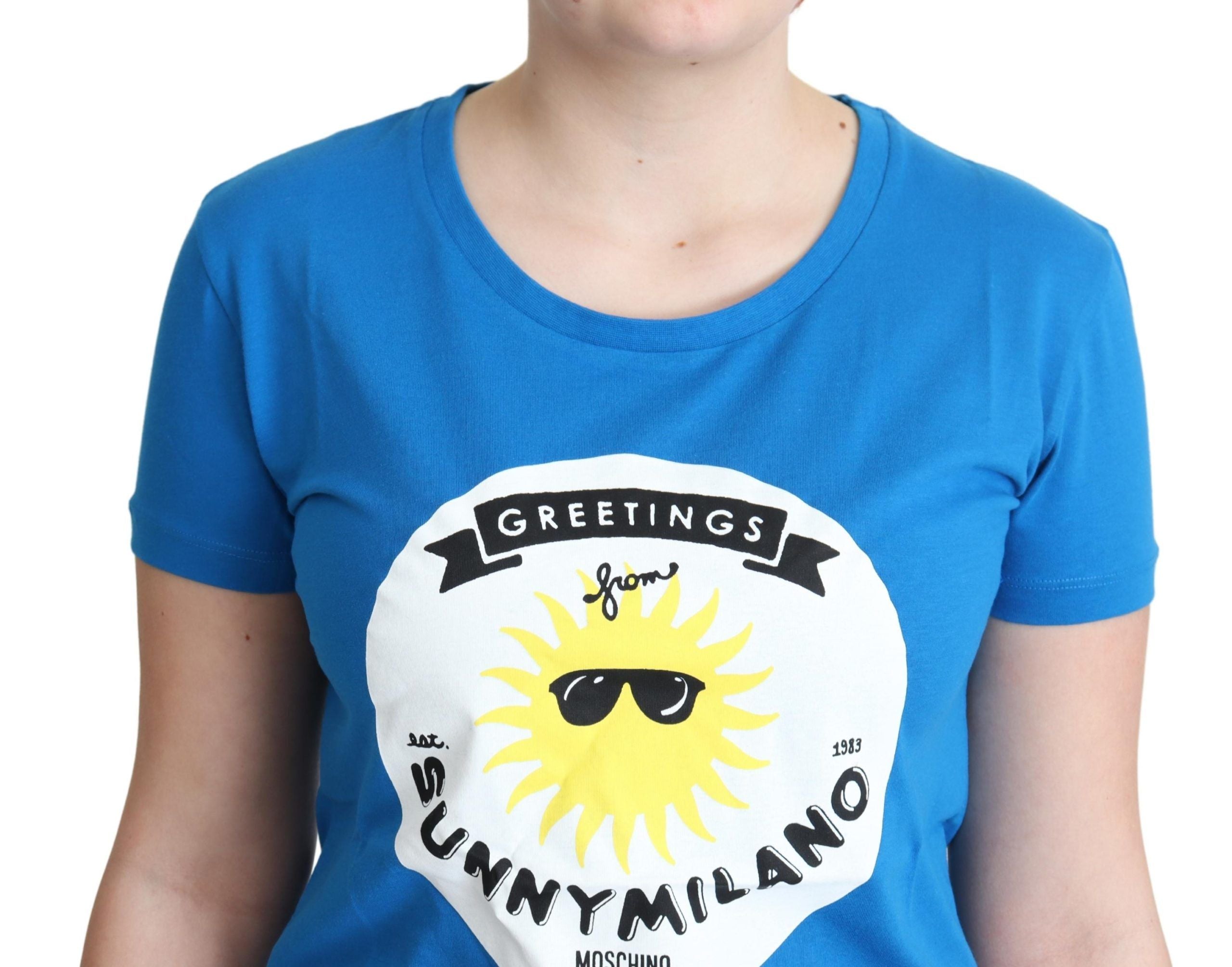 Blauw katoenen Sunny Milano Print Tops T-shirt