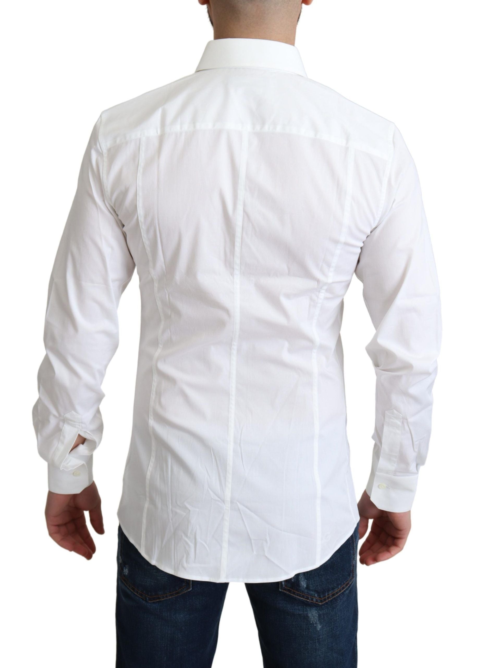 Wit katoenen stretch heren formeel SICILIA overhemd