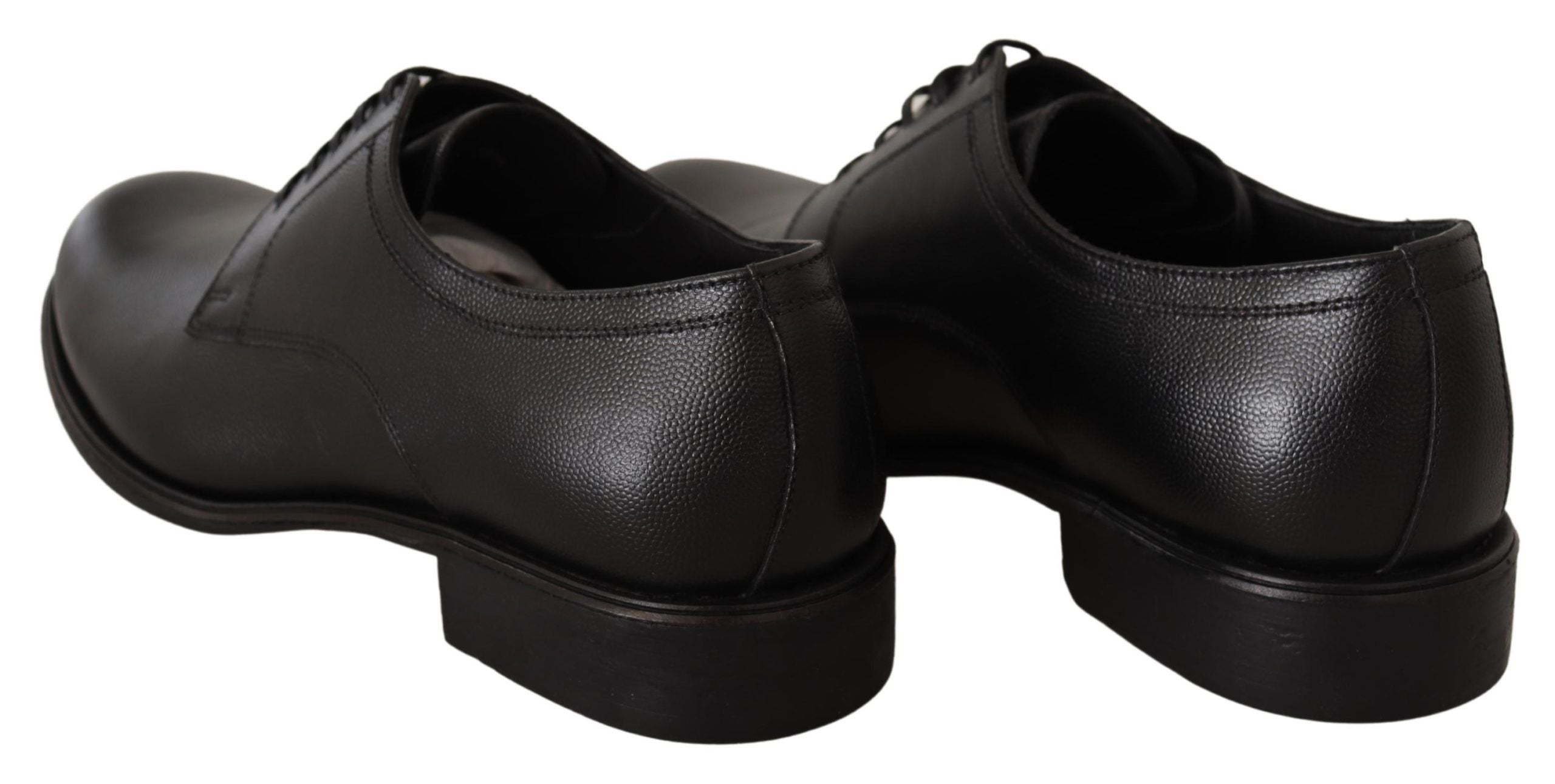 Zwarte leren veterschoenen voor heren