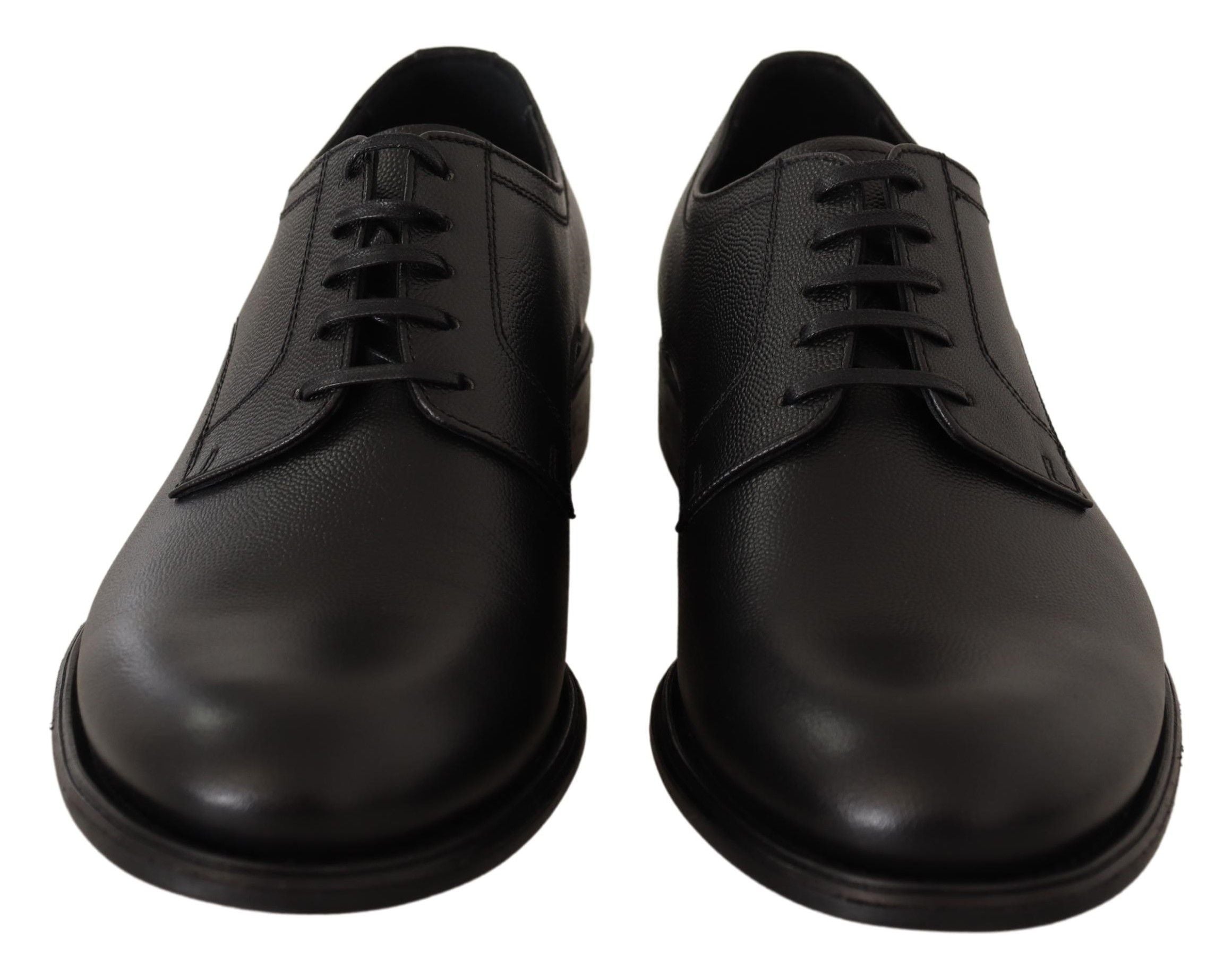 Zwarte leren veterschoenen voor heren