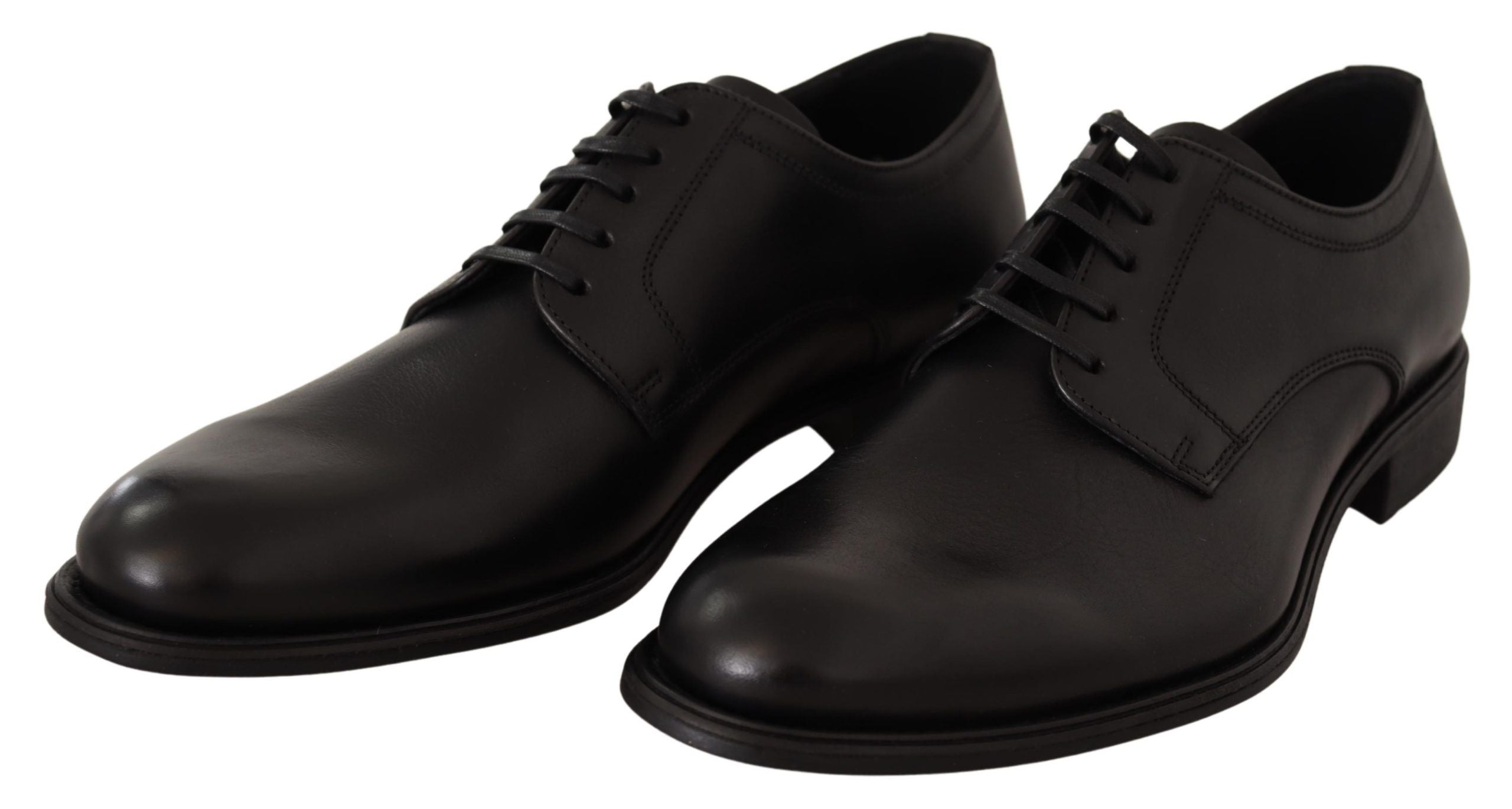 Zwarte leren veterschoenen voor heren