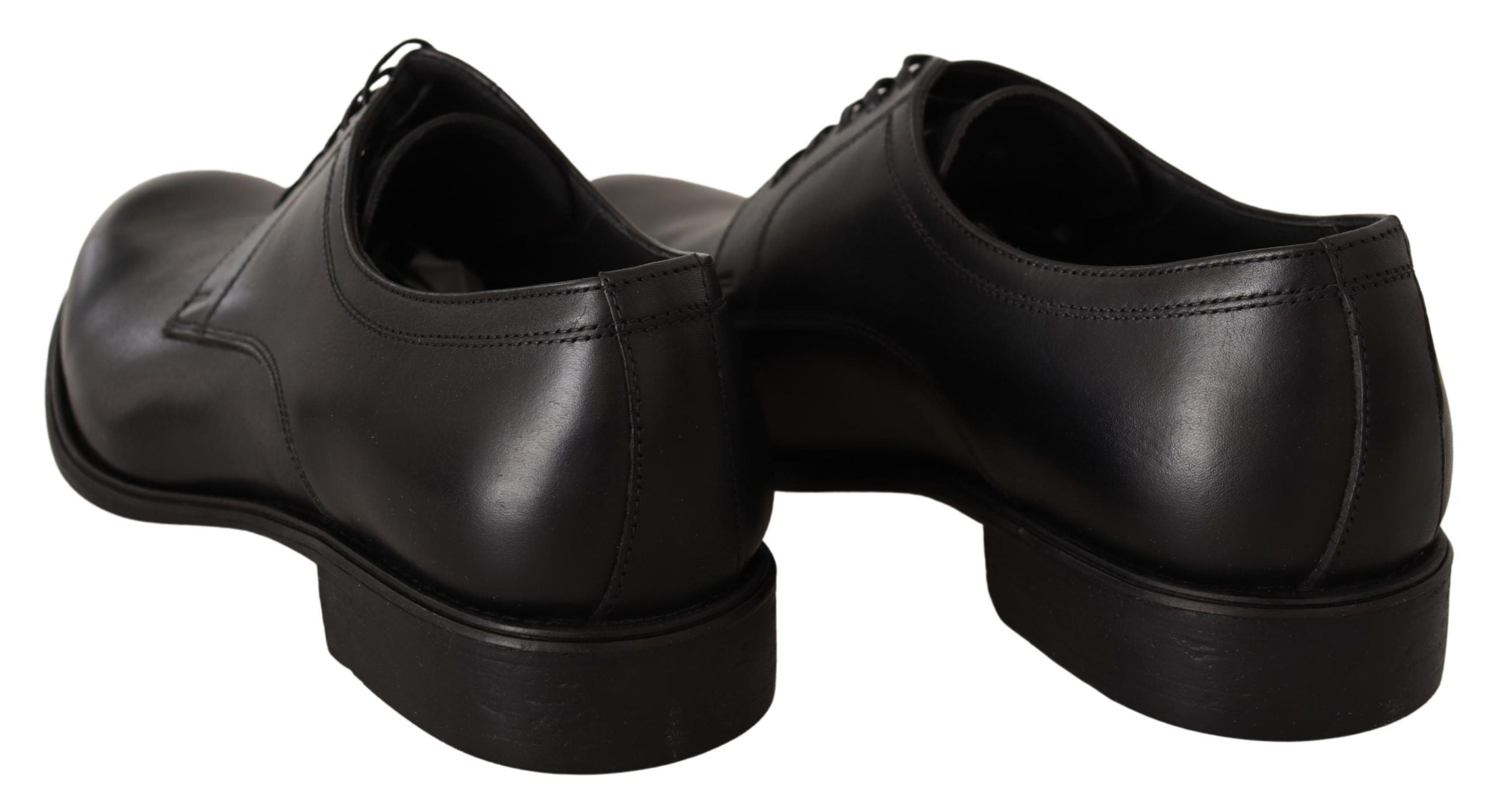 Zwarte leren veterschoenen voor heren