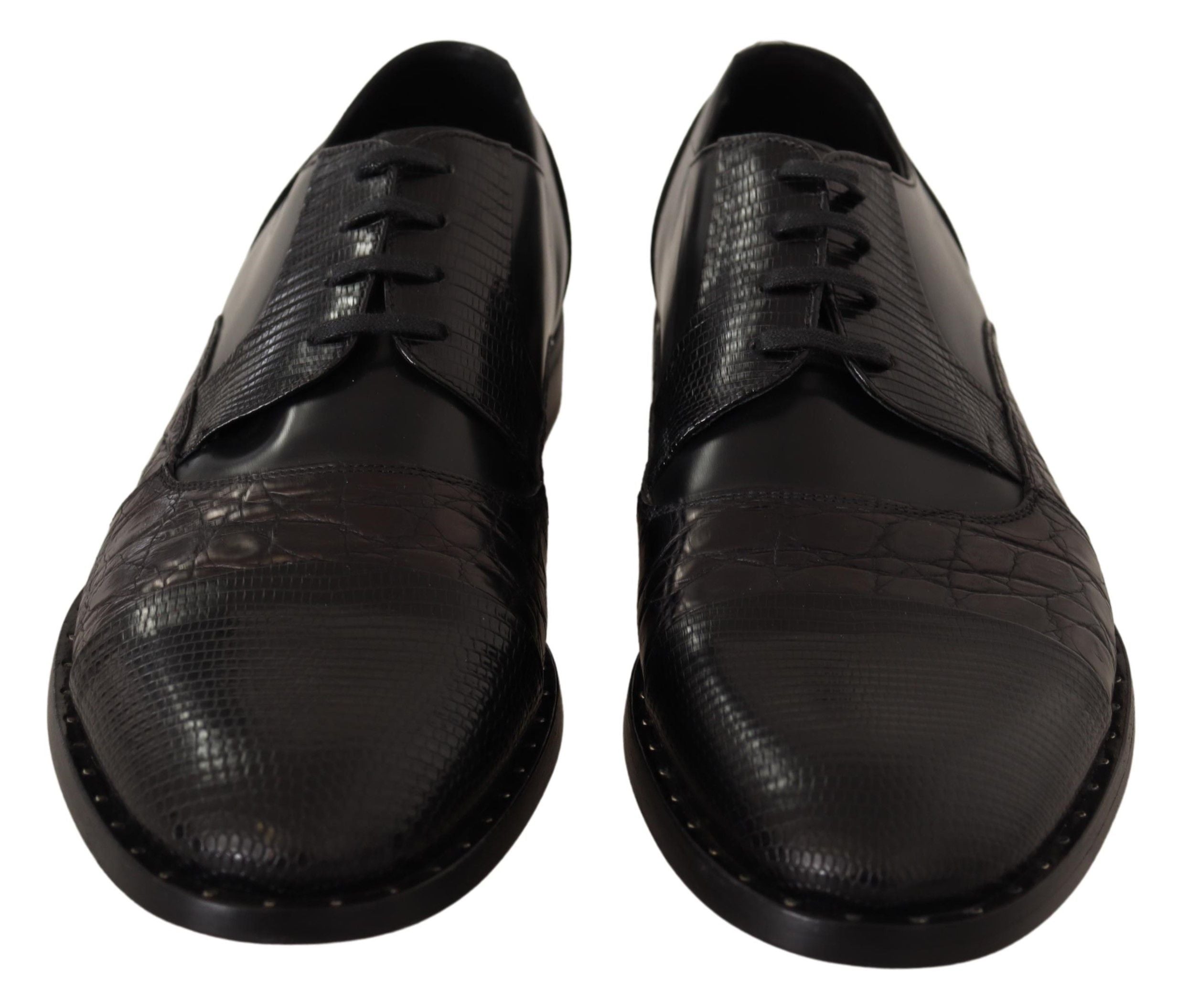 Zwarte leren exotische skins formele schoenen