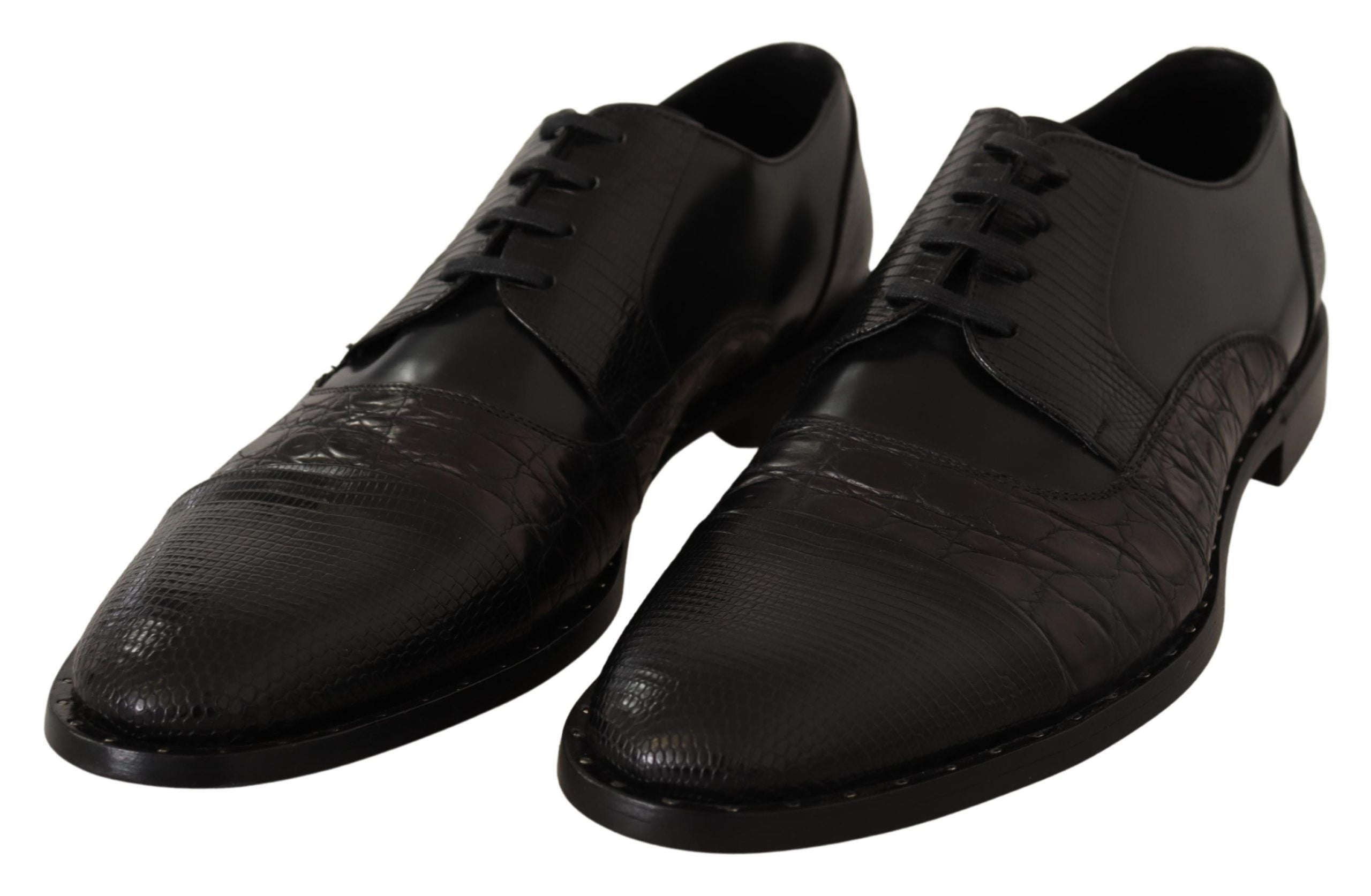 Zwarte leren exotische skins formele schoenen