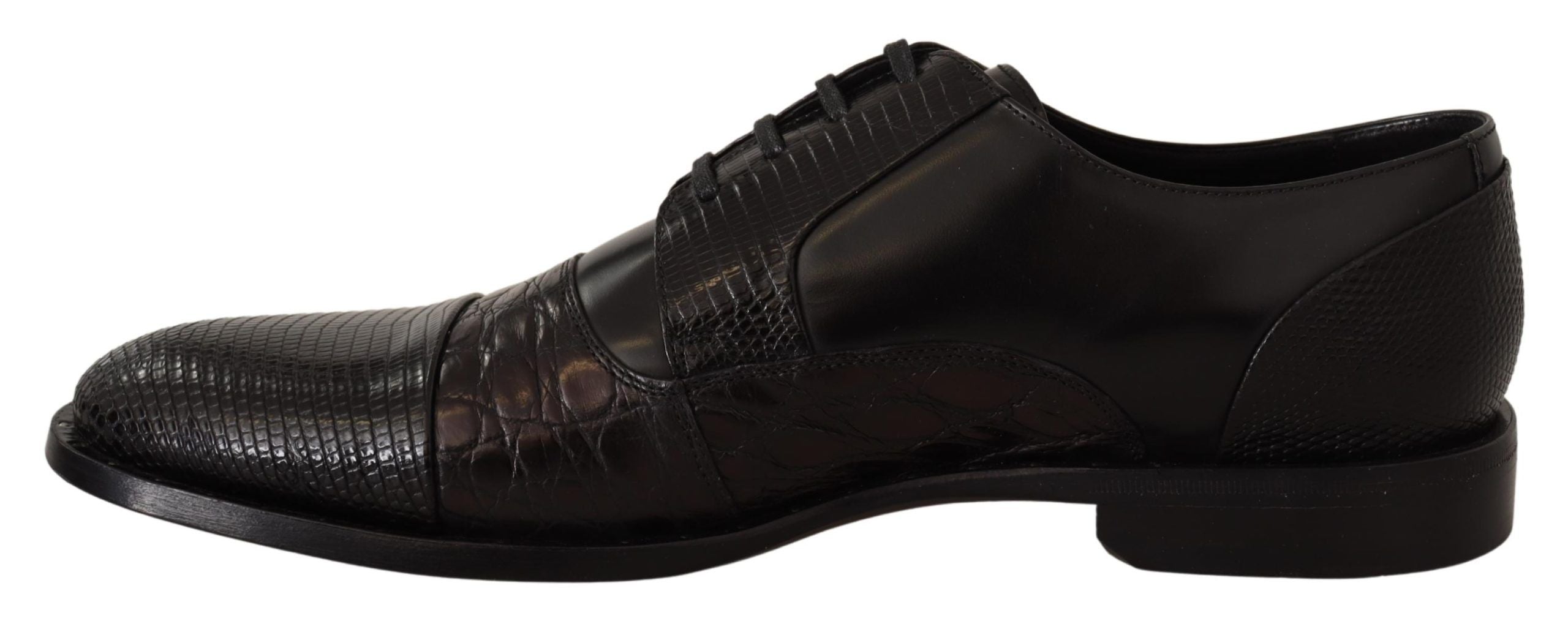 Zwarte leren exotische skins formele schoenen