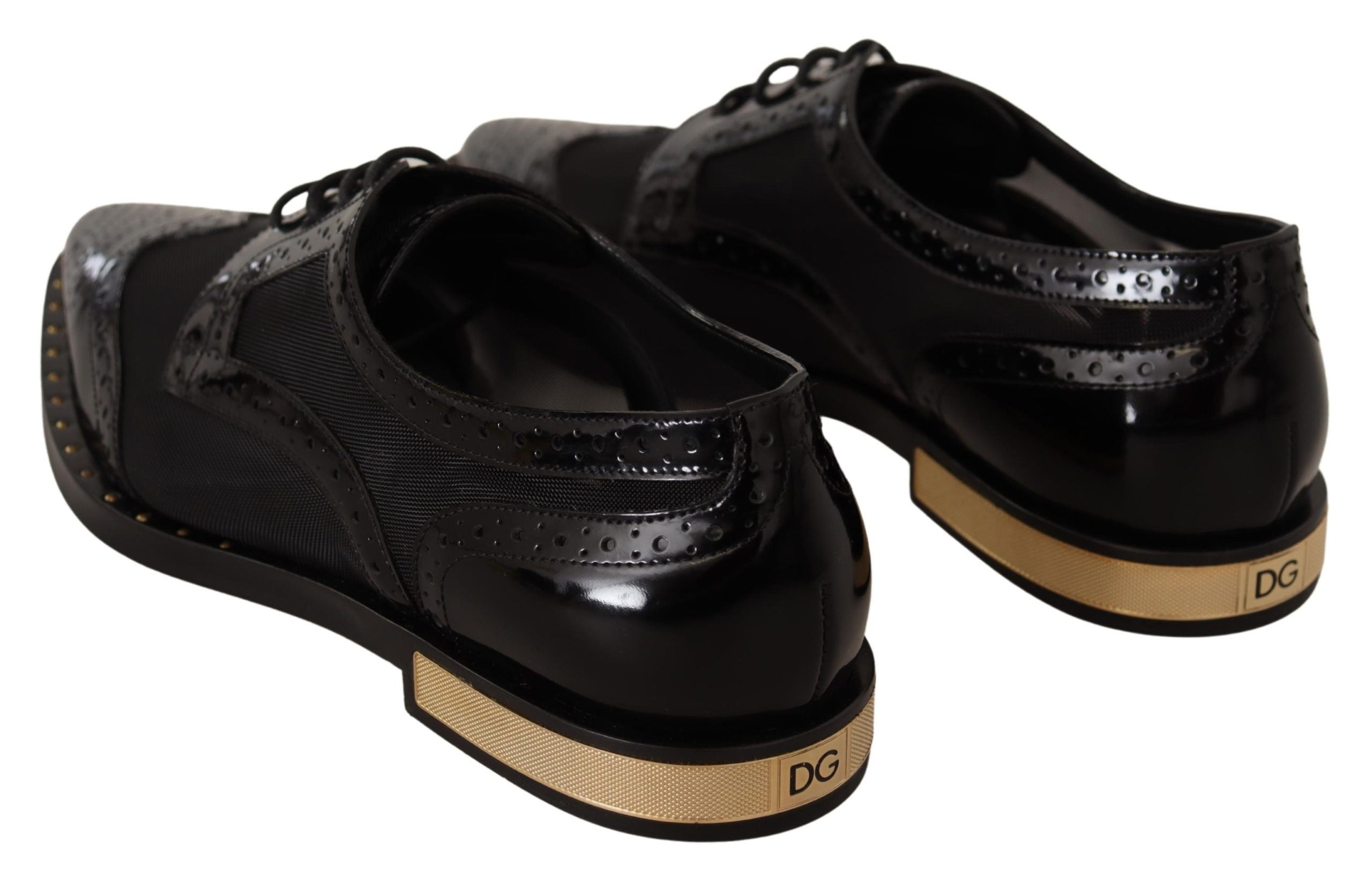 Zwarte leren Broques Sheer Wingtip-schoenen