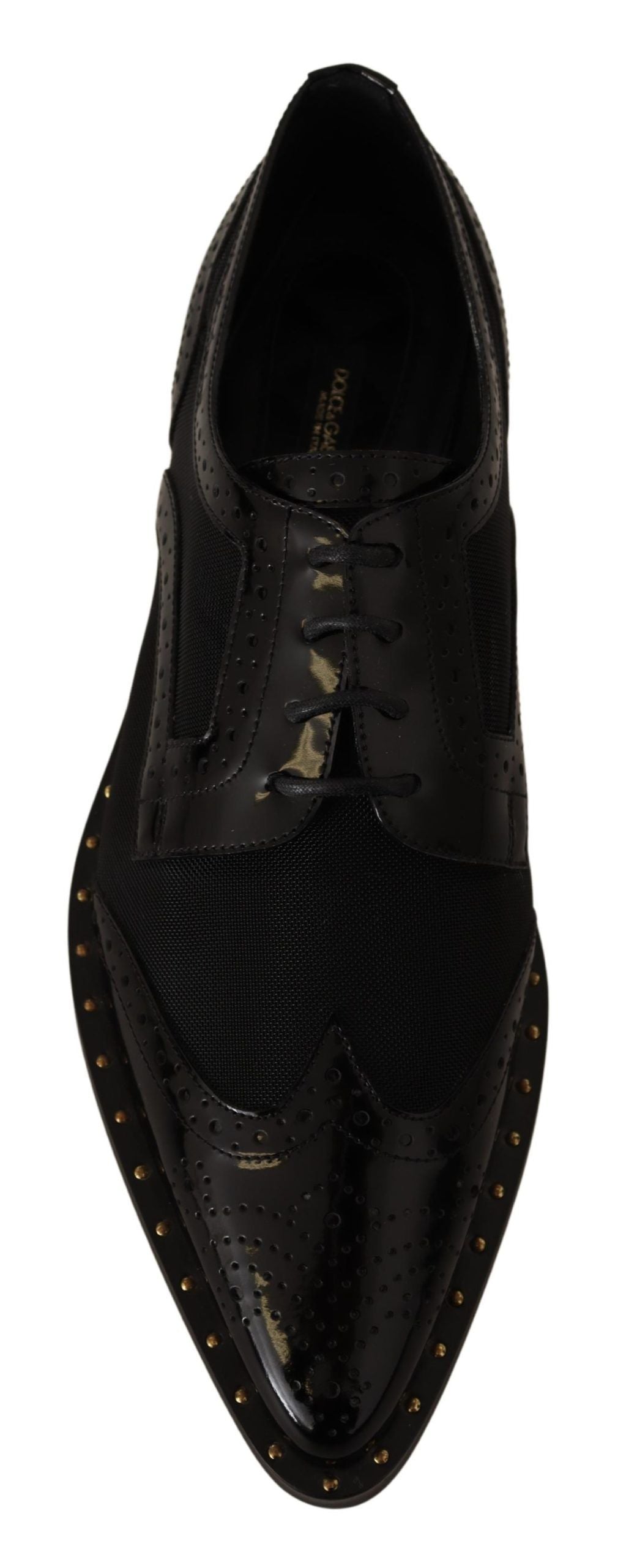 Zwarte leren Broques Sheer Wingtip-schoenen