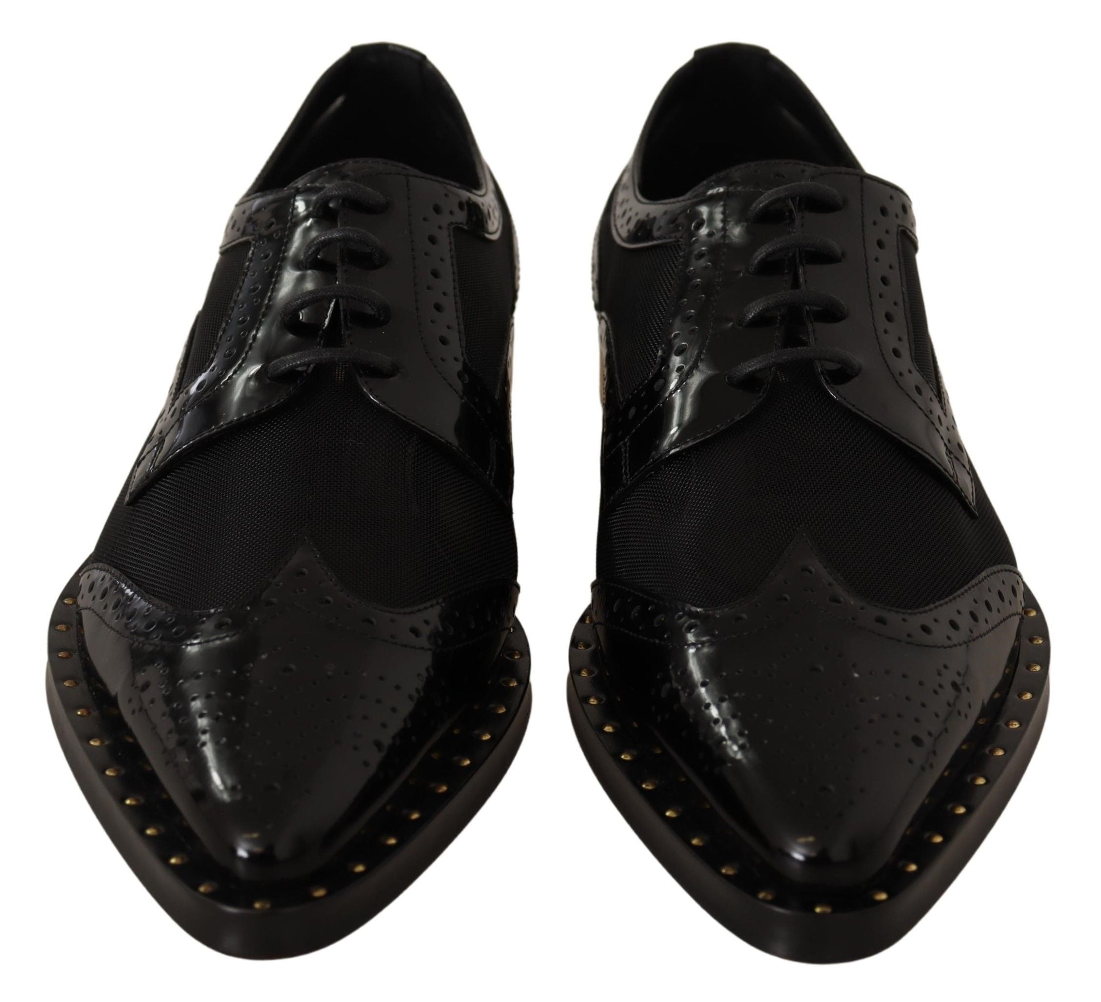 Zwarte leren Broques Sheer Wingtip-schoenen