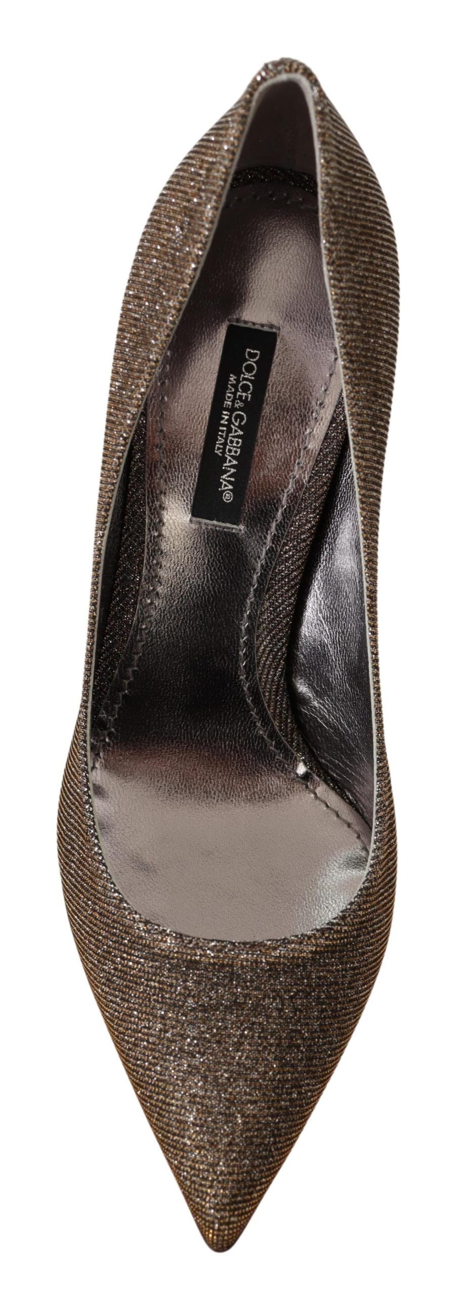 Goudkleurige stoffen hakken pumps schoenen