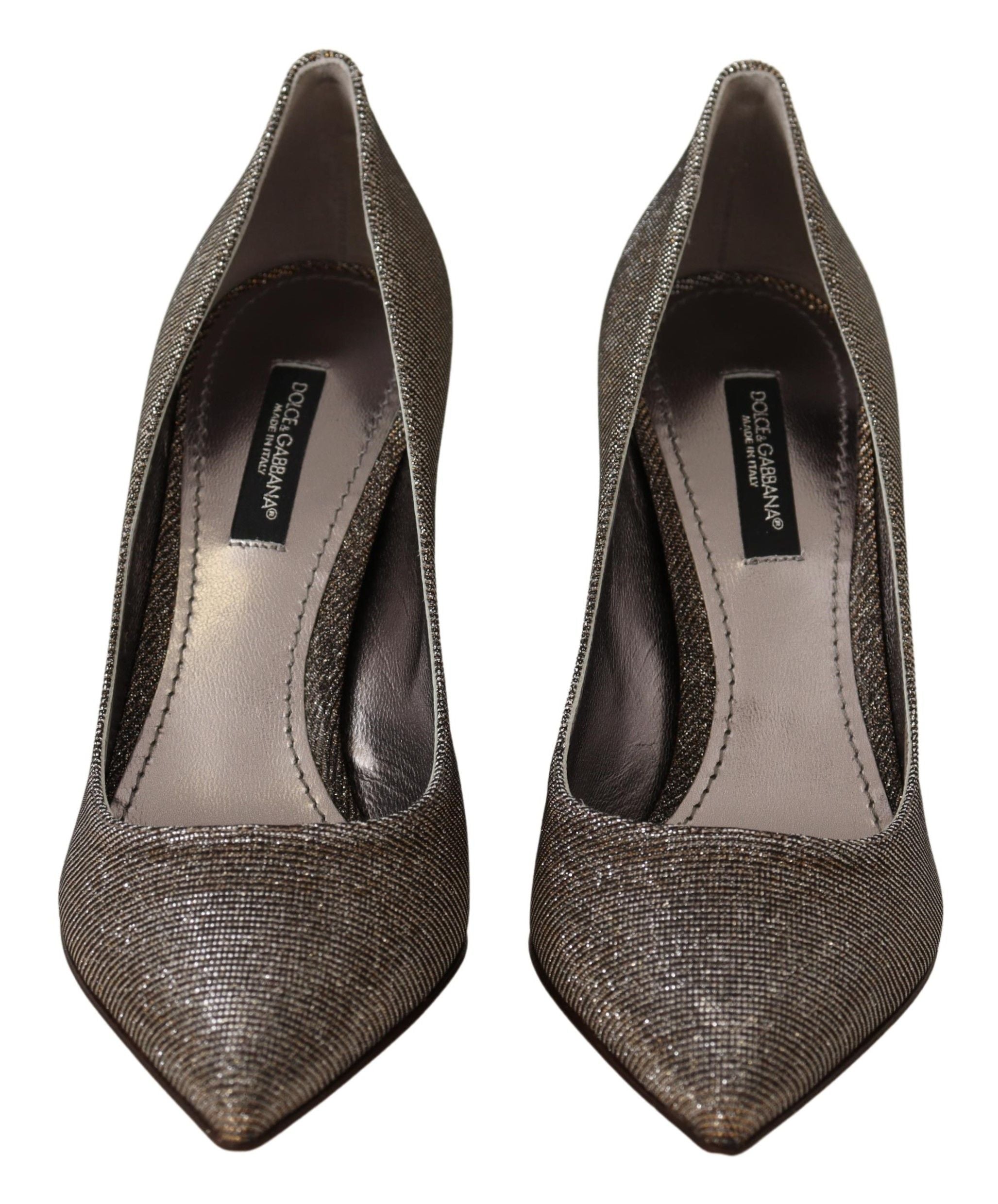 Goudkleurige stoffen hakken pumps schoenen
