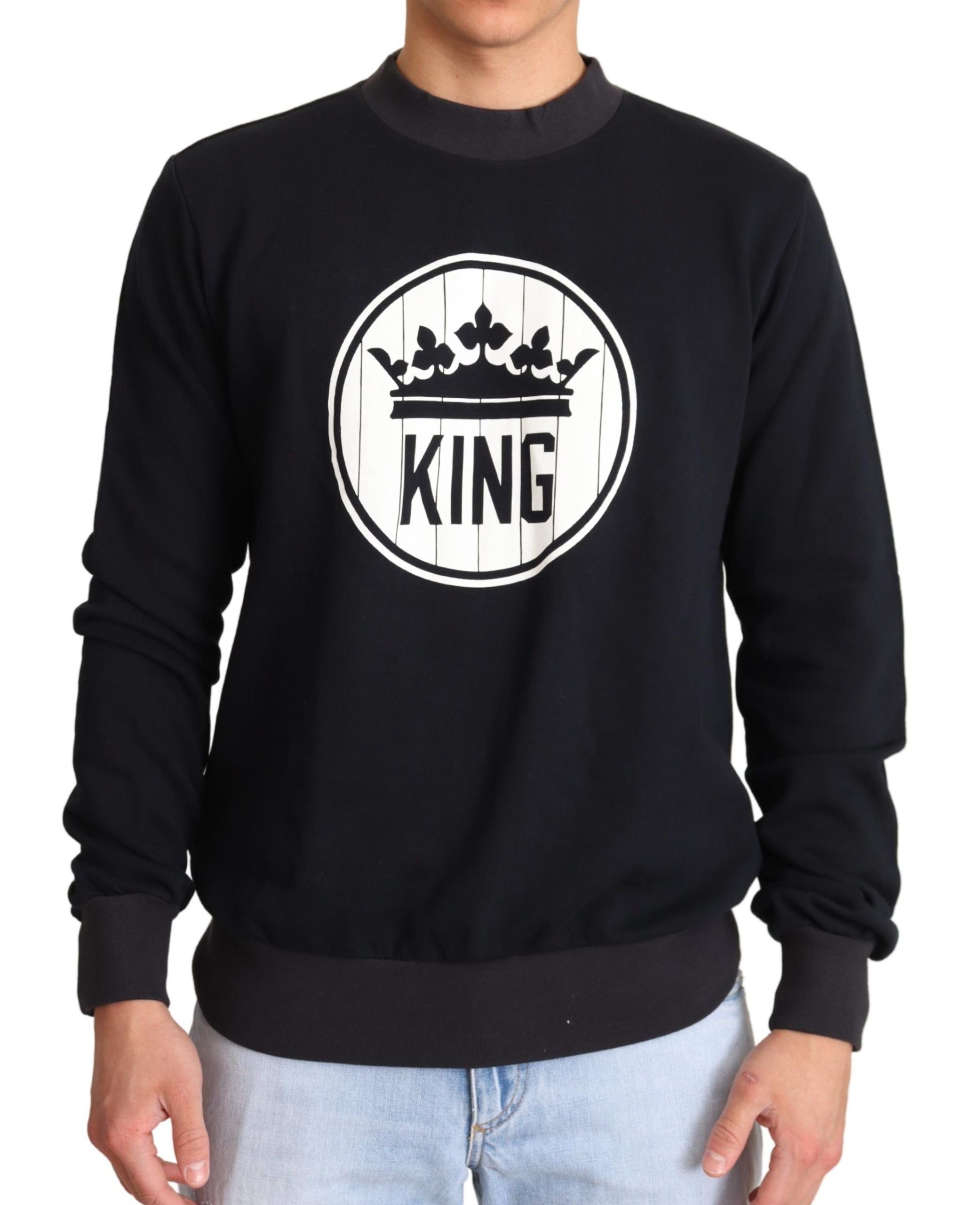 Blauwe Crown King katoenen pullovertrui