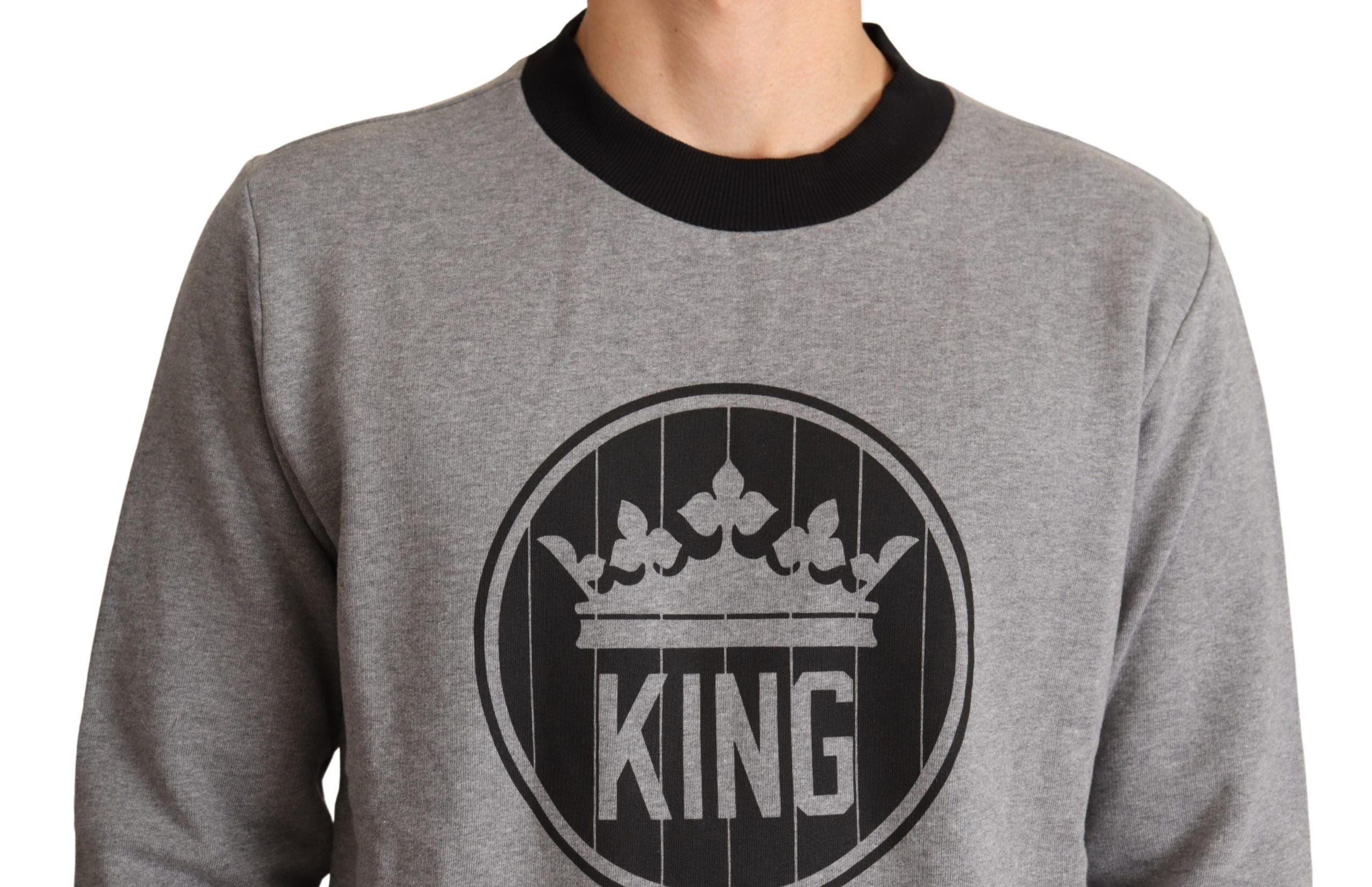 Grijze Crown King katoenen pullovertrui