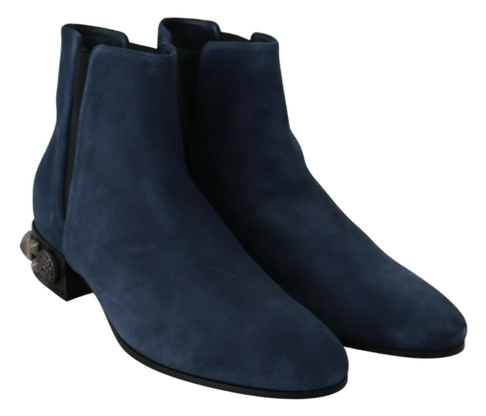 Blauwe suède laarzen met studs