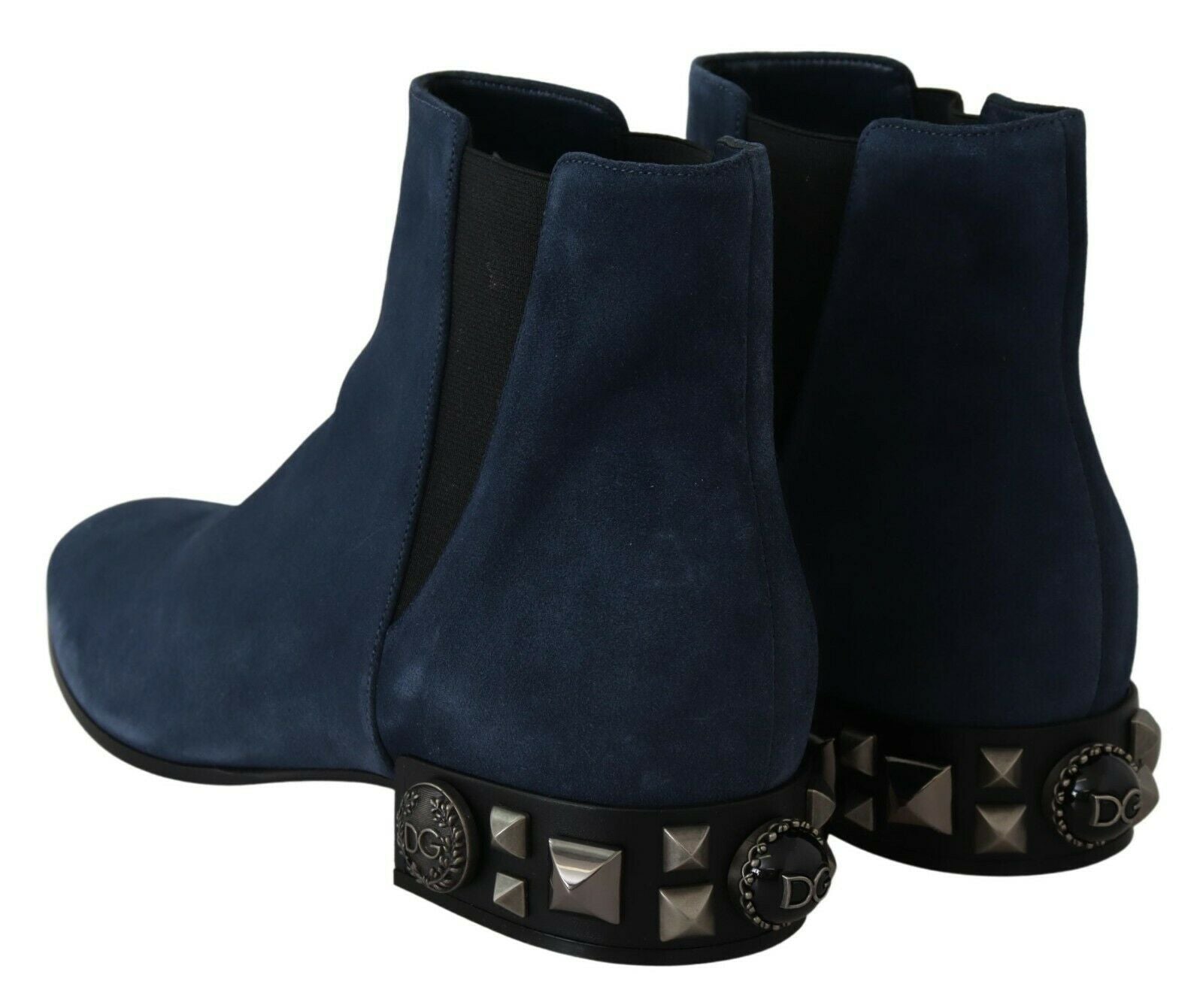 Blauwe suède laarzen met studs