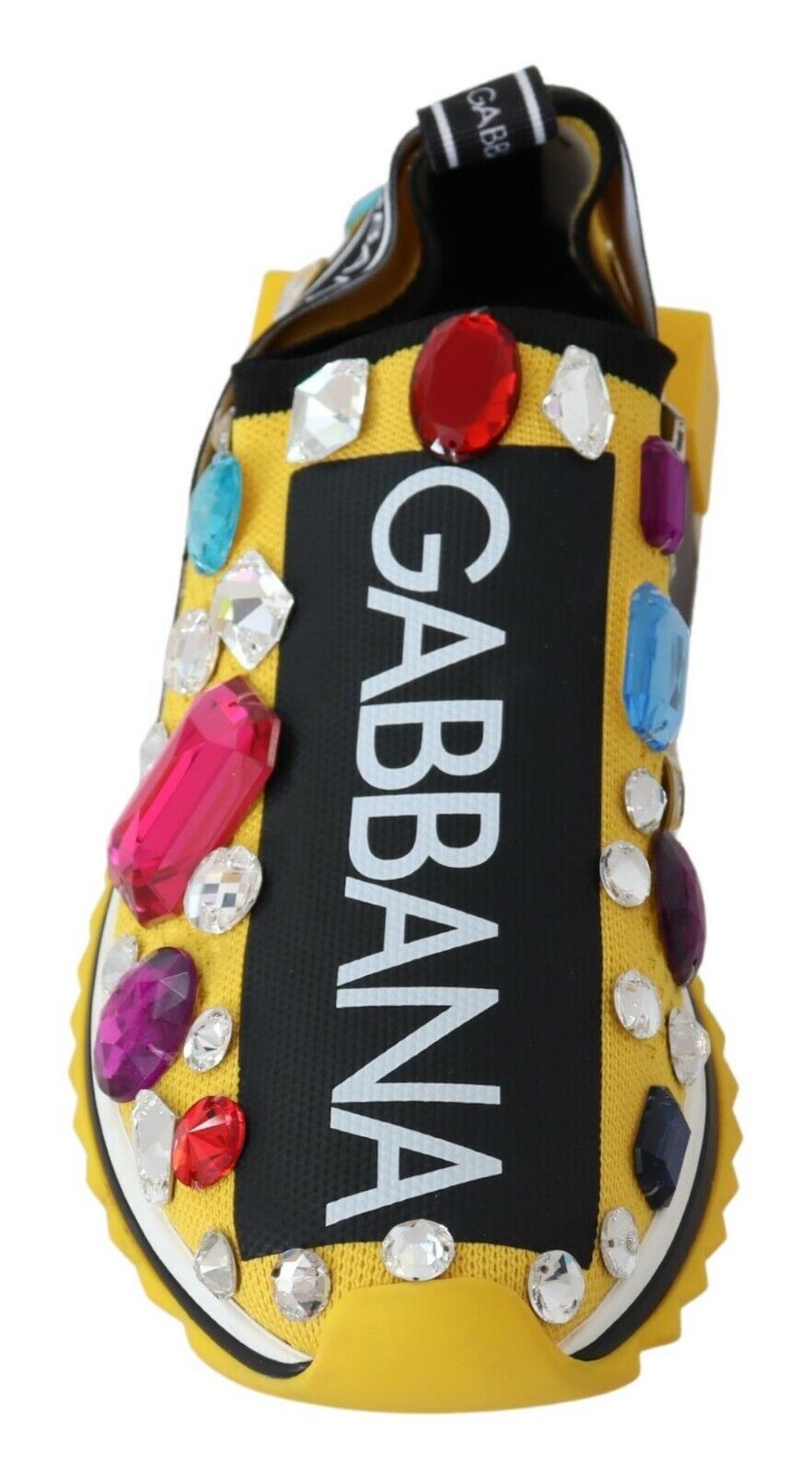 Gele veelkleurige kristallen sneakers