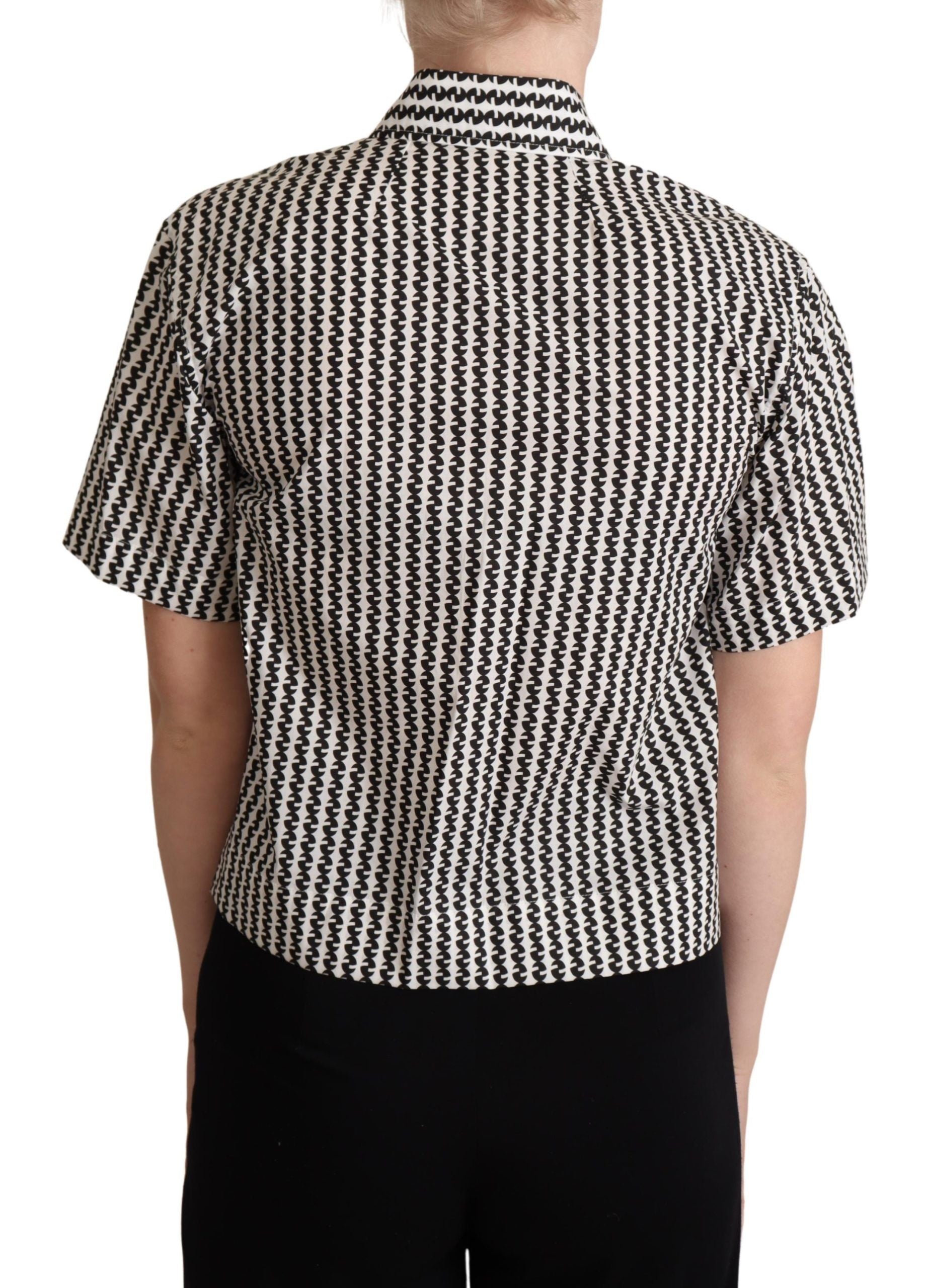 Wit zwart fantasiepatroon shirt