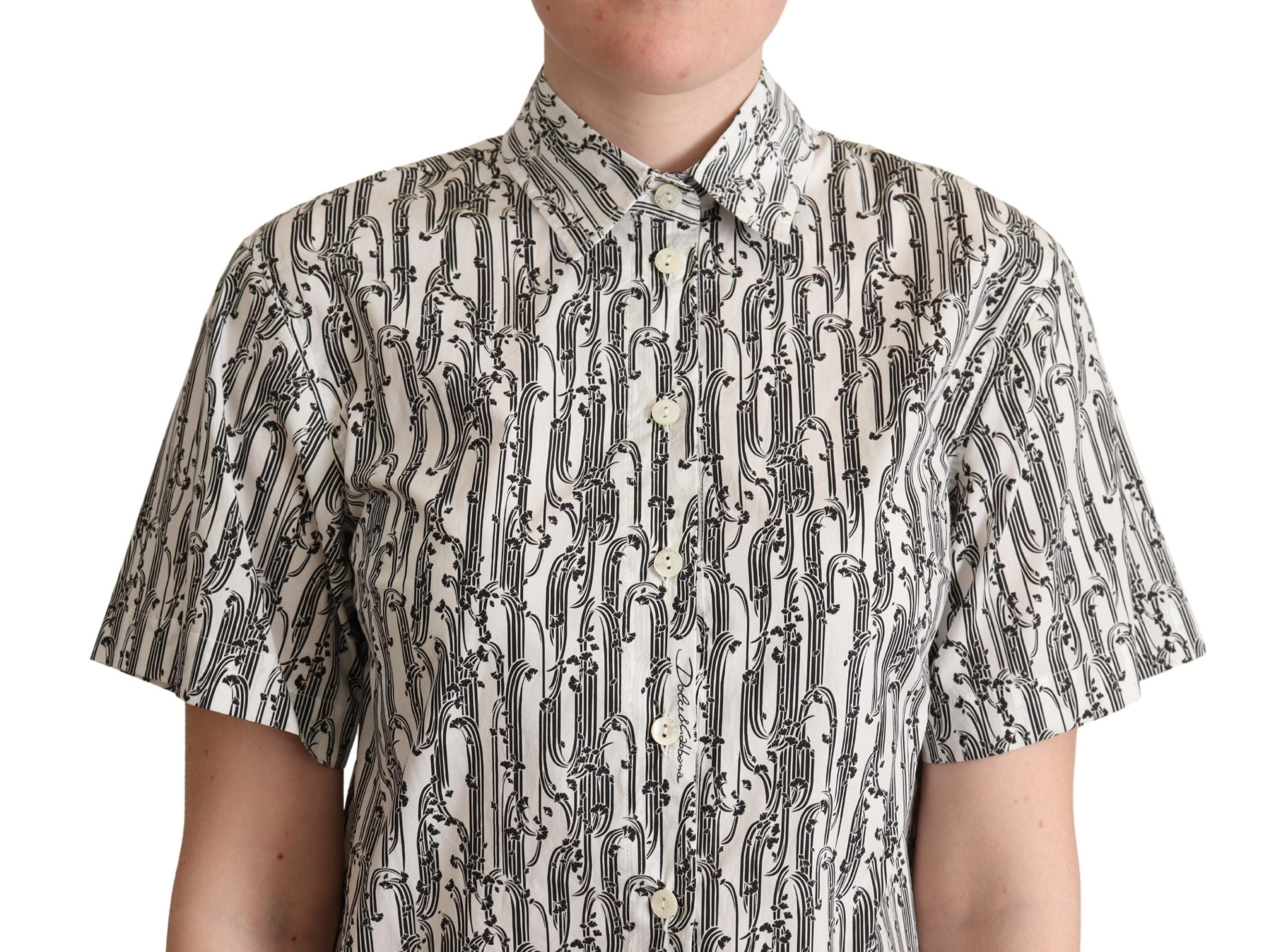 Wit blouse-overhemd met bloemenkraag