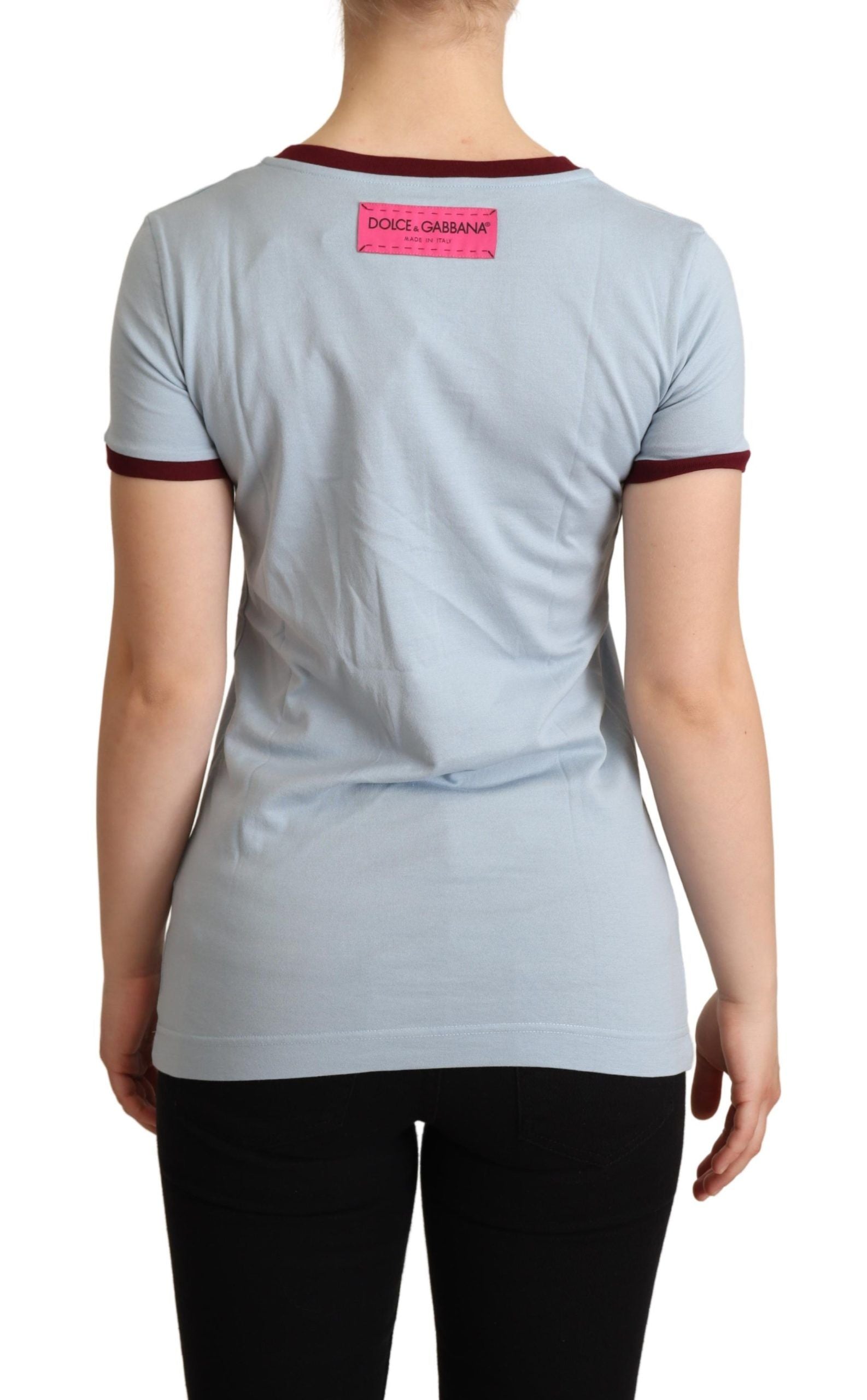 Blauw T-shirt met ronde hals en D&G-top